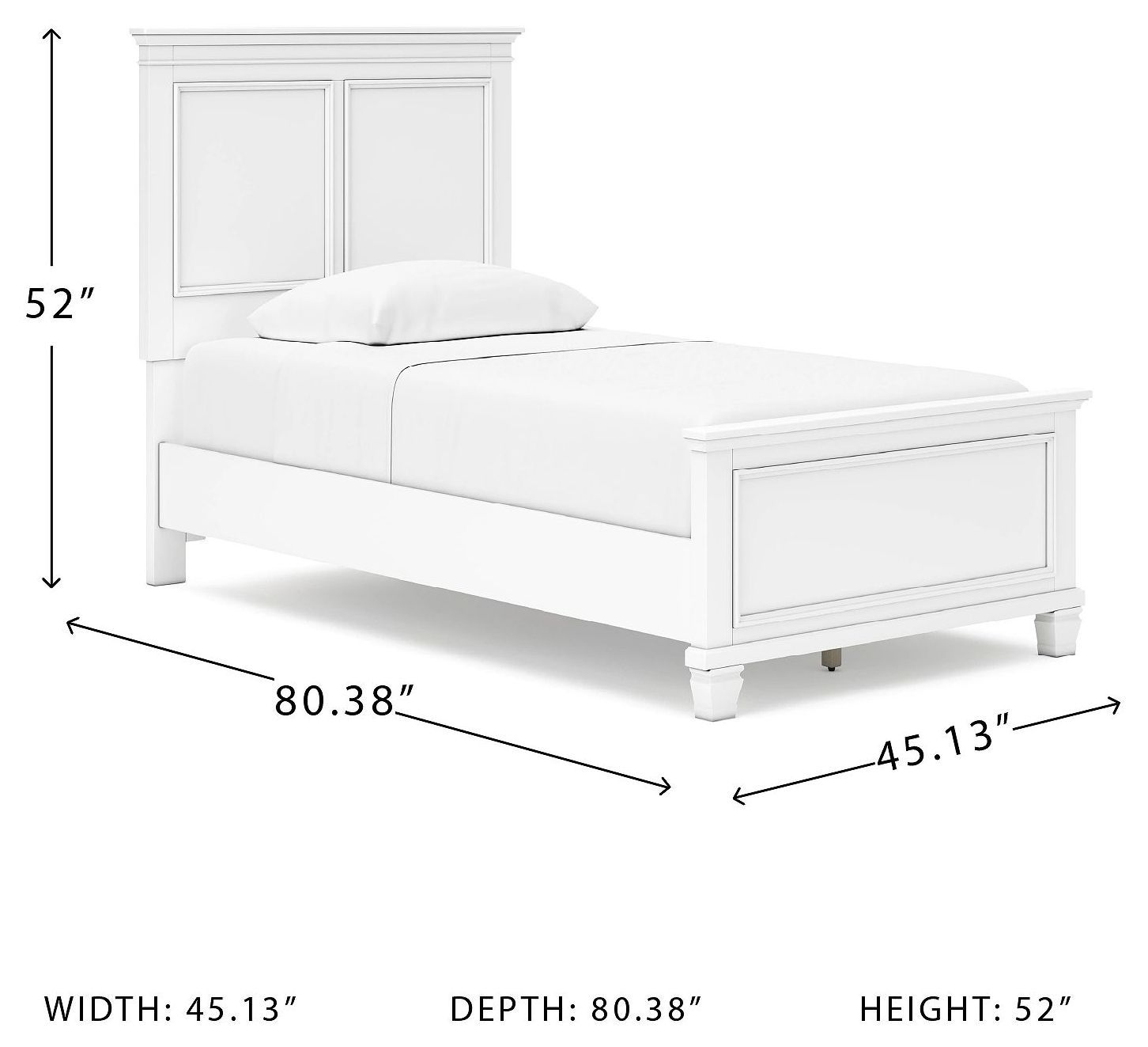 Fortman White Twin Panel Bed