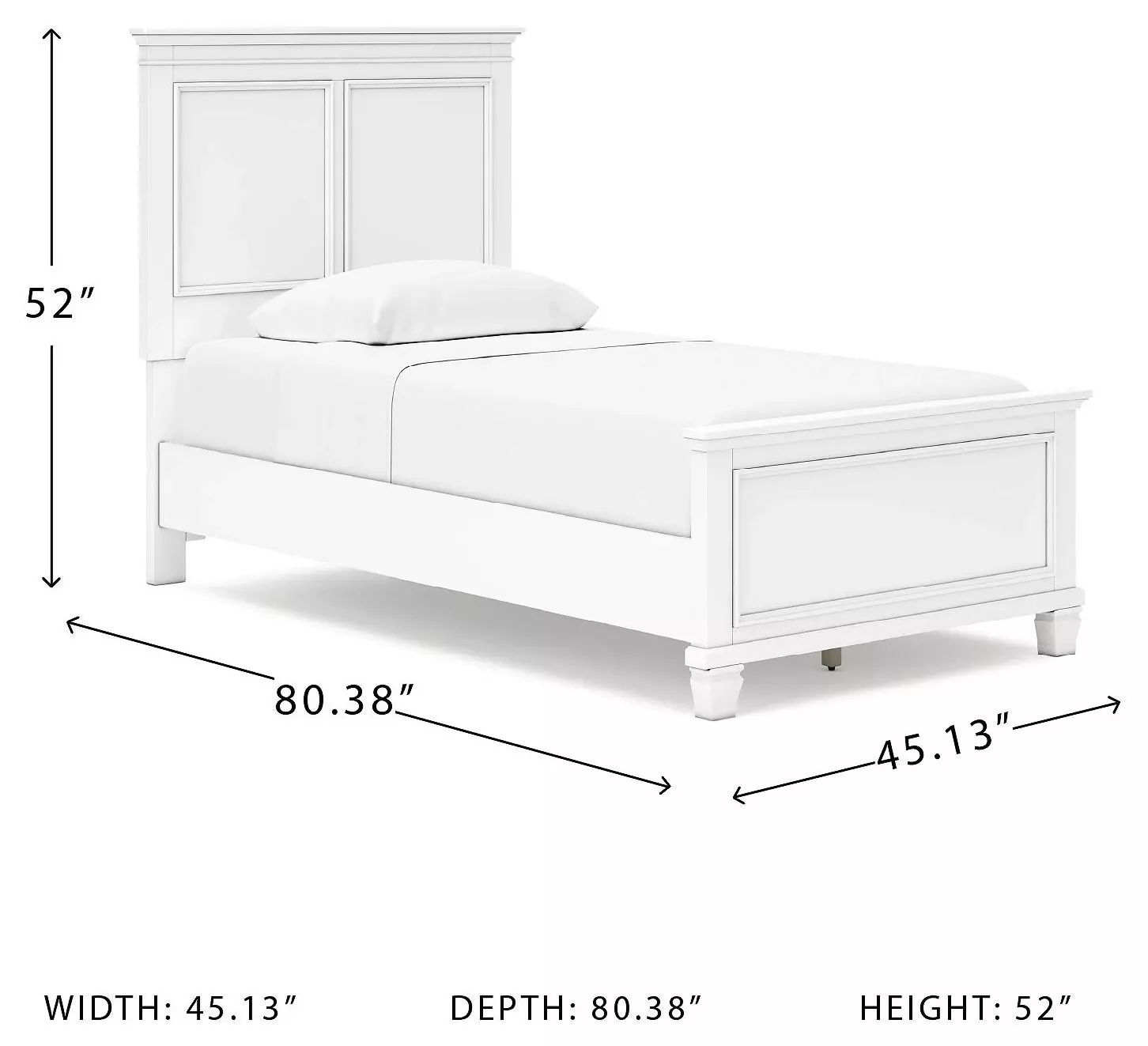 Fortman White Twin Panel Bed