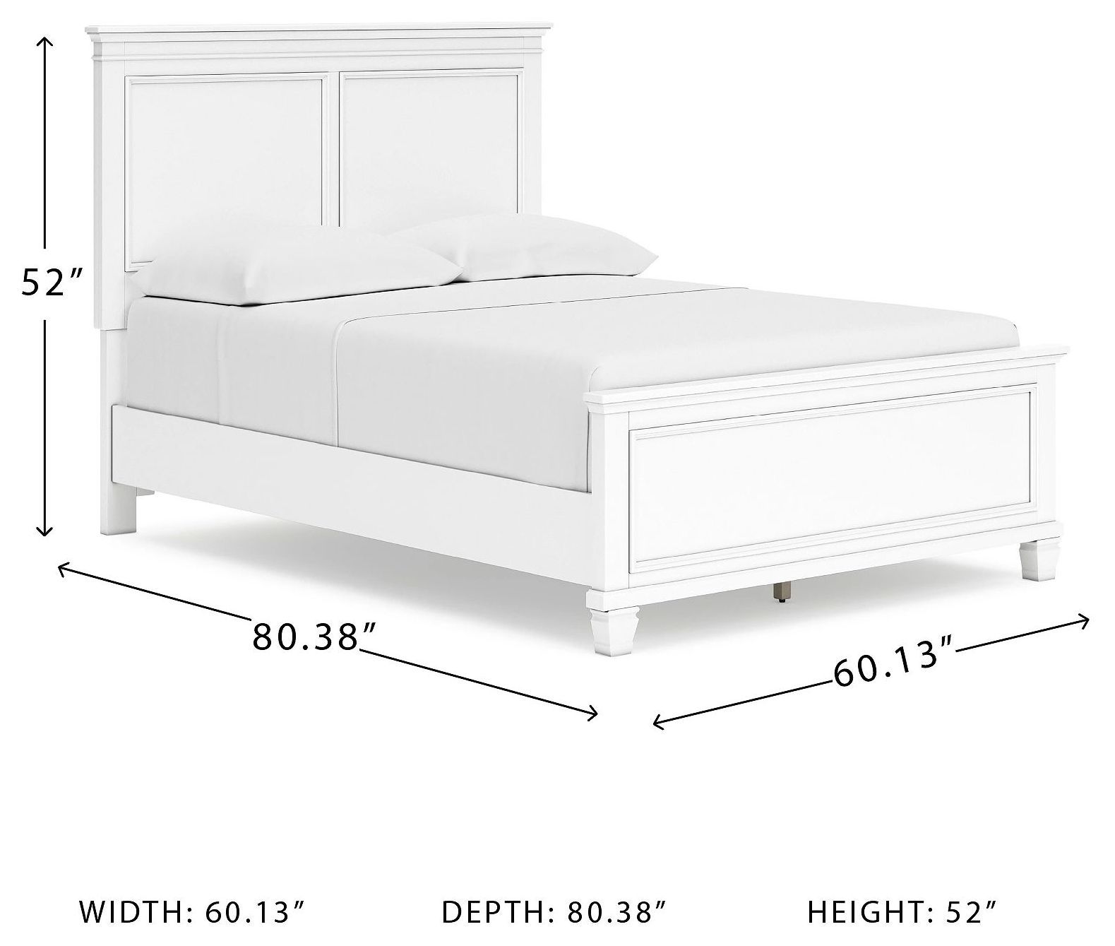 Fortman White Full Panel Bed