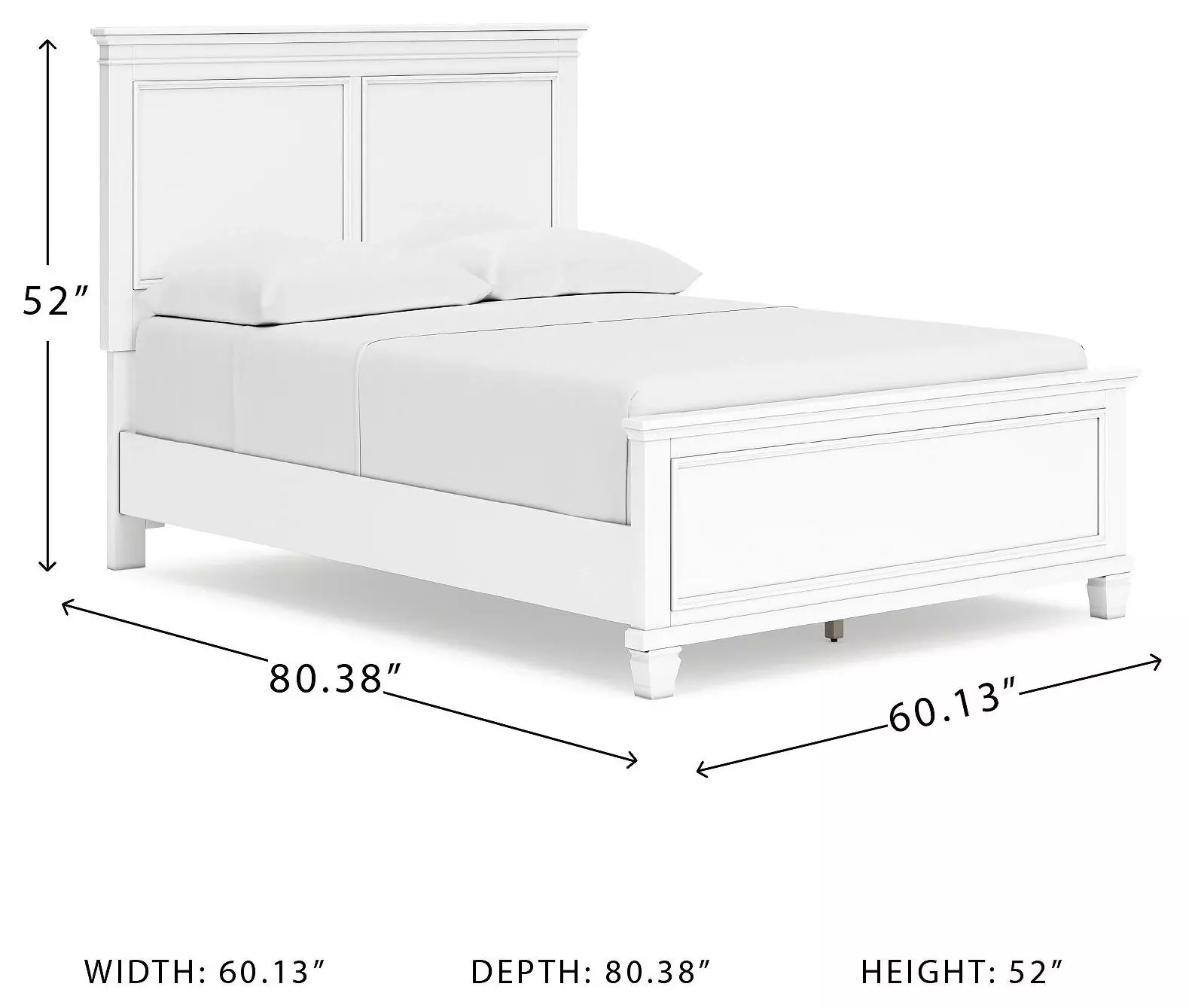 Fortman White Full Panel Bed