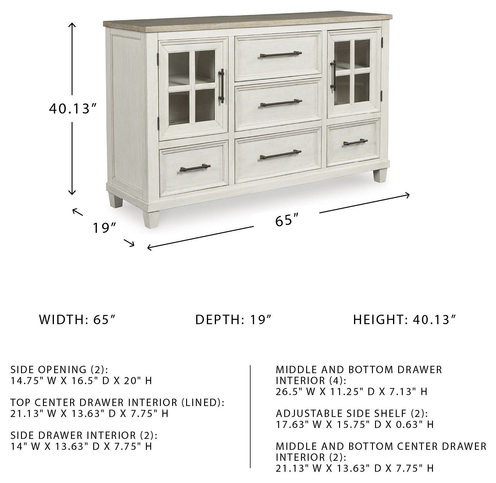 Shaybrock Antique White And Brown Dresser