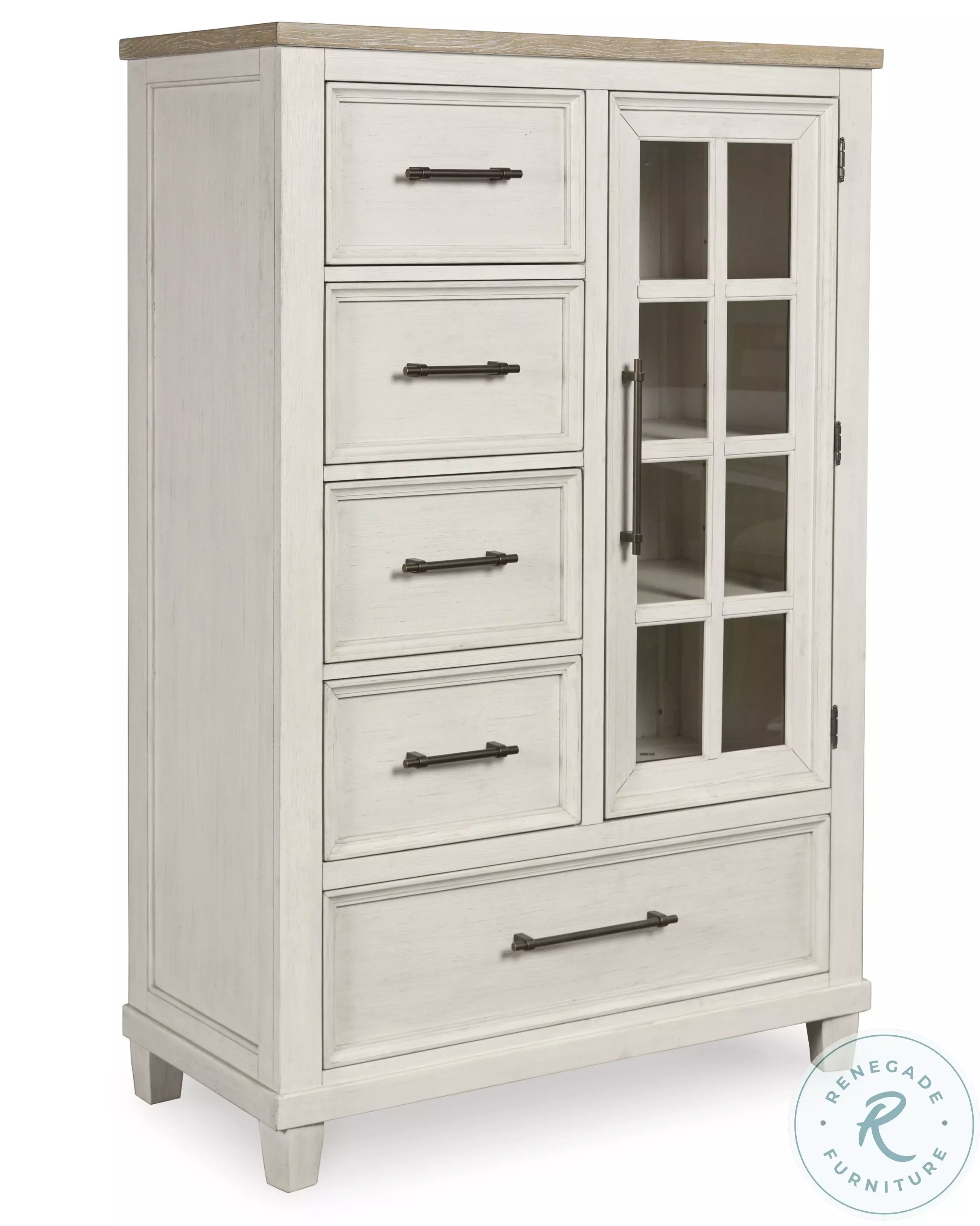 Shaybrock Antique White And Brown Door Chest From Ashley Furniture