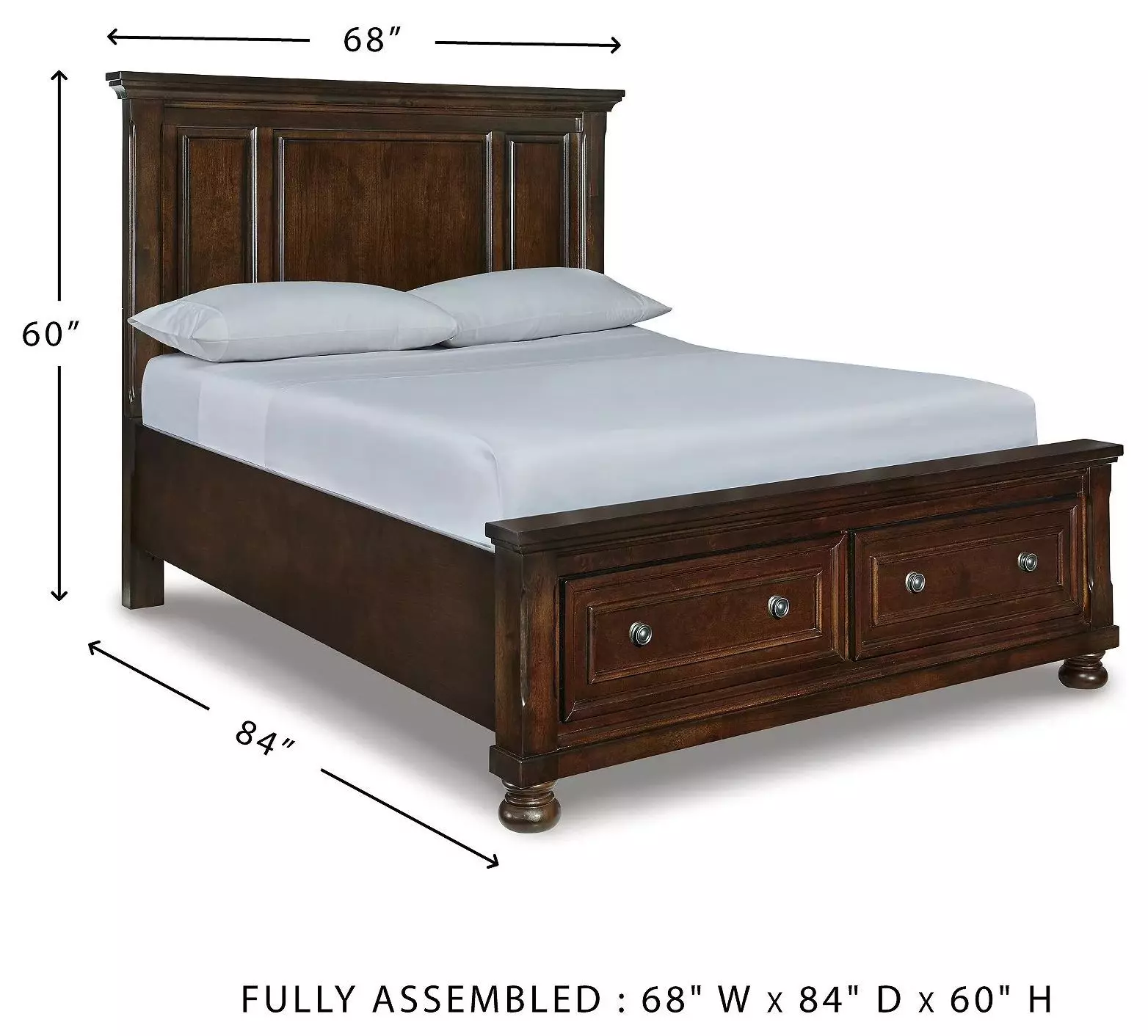 Porter Rustic Brown Queen Panel Storage Bed