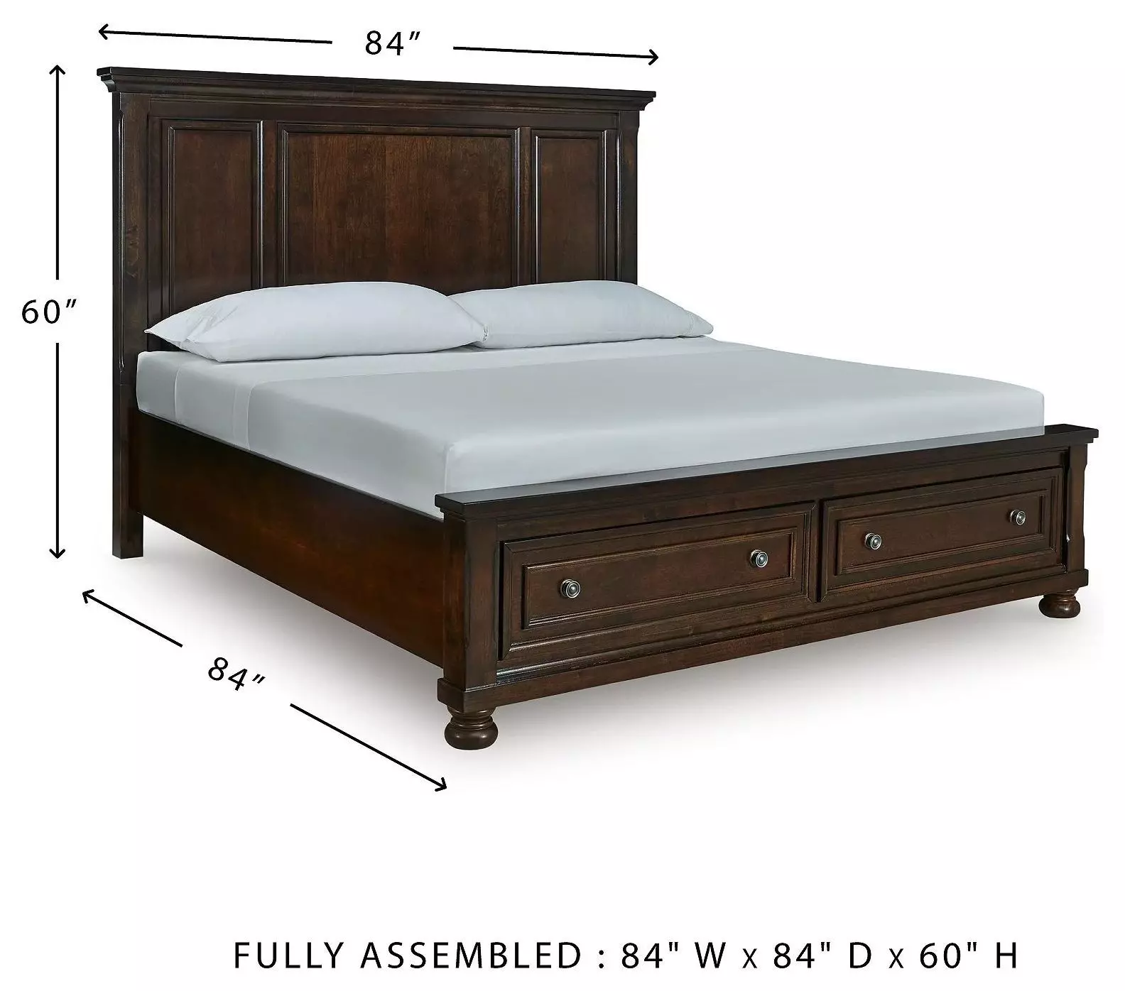Porter Rustic Brown King Panel Storage Bed