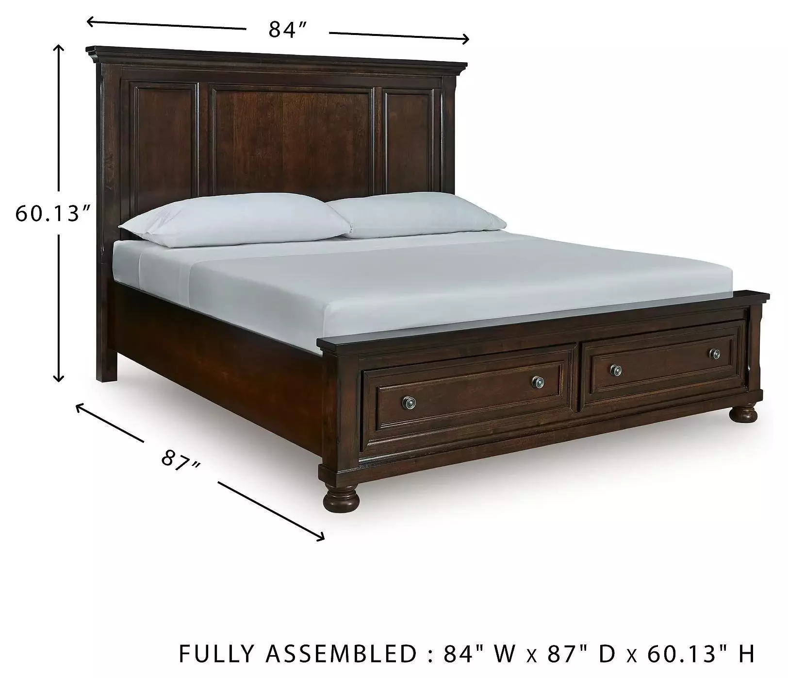Porter Rustic Brown California King Panel Storage Bed