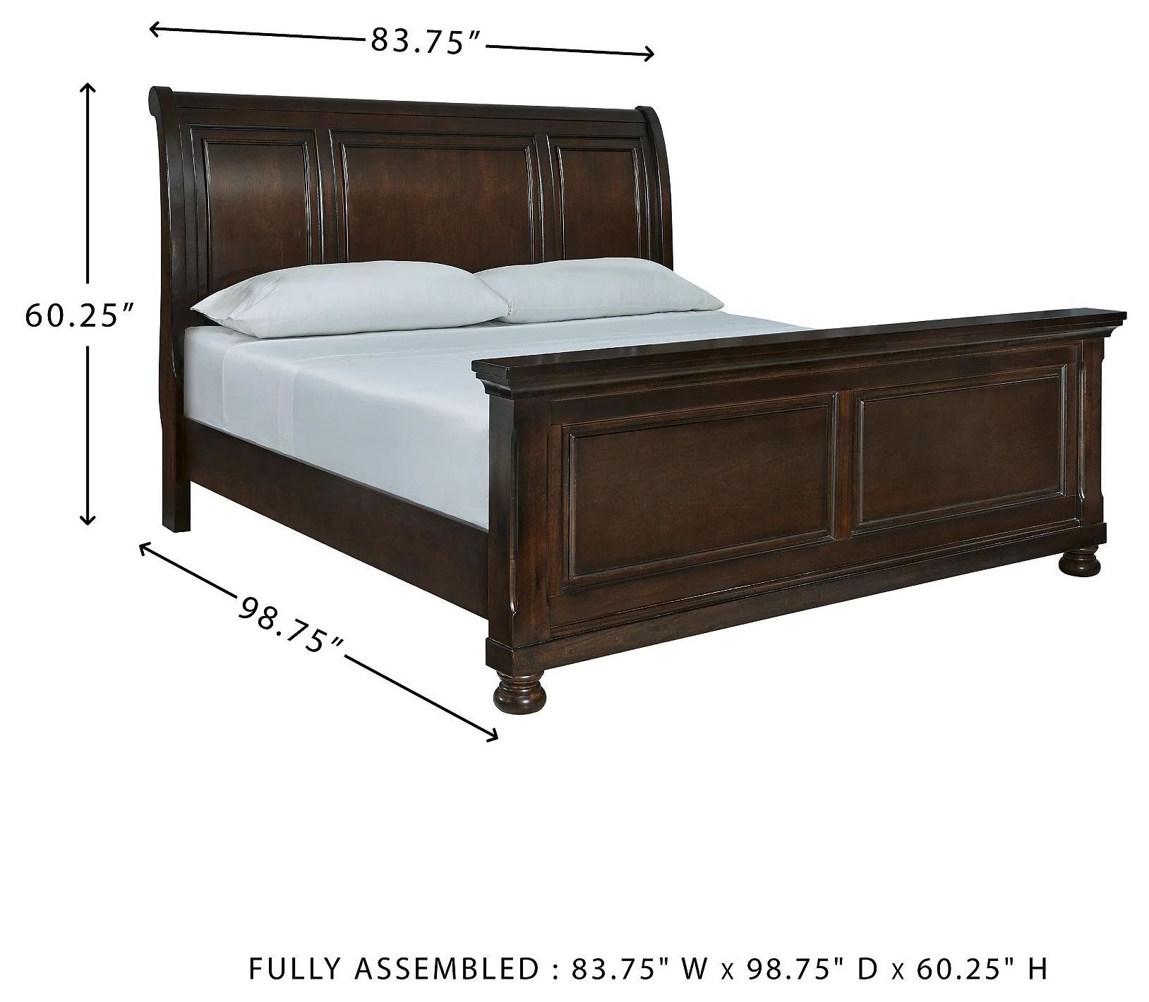 Porter Rustic Brown California King Sleigh Bed