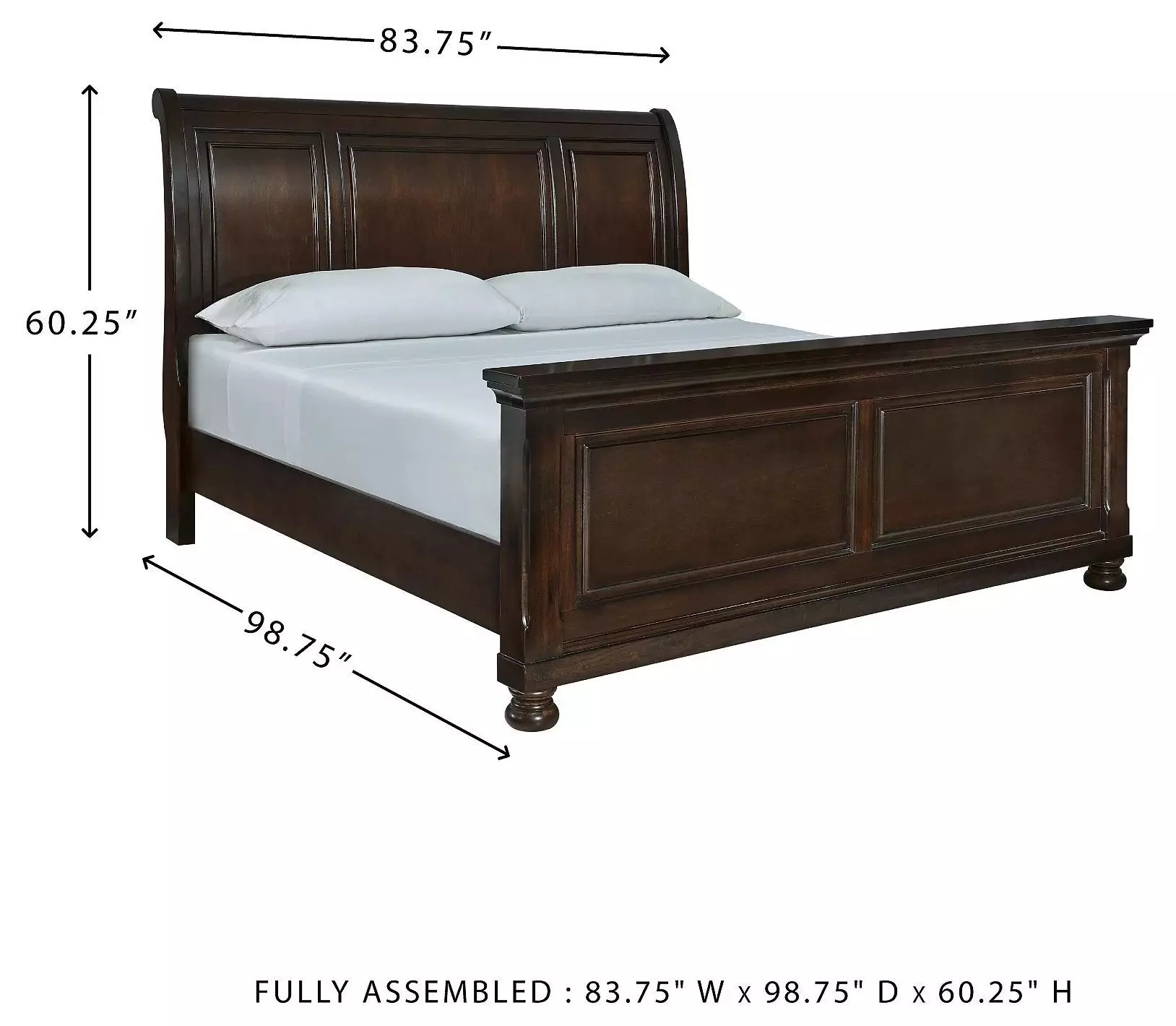 Porter Rustic Brown California King Sleigh Bed