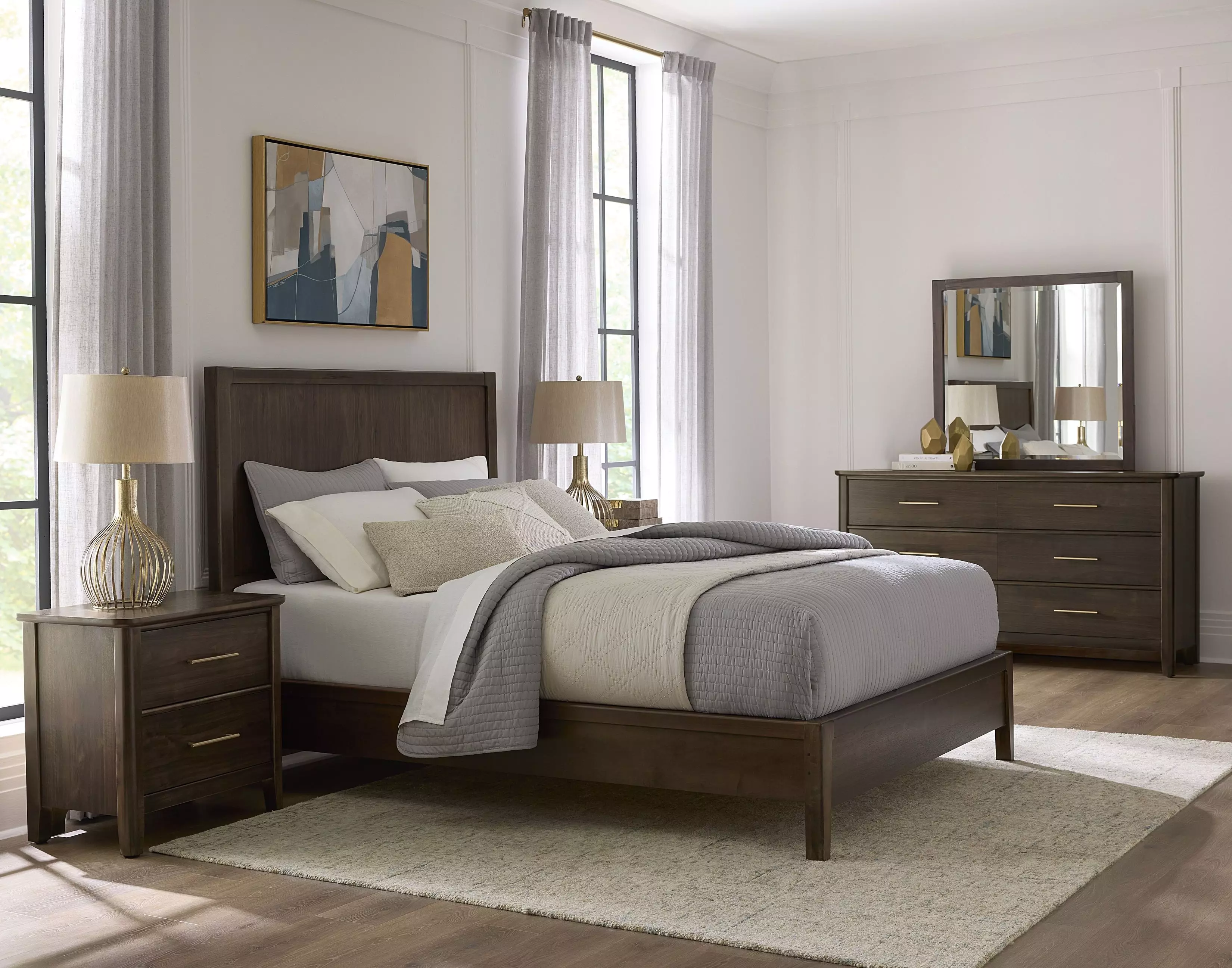 Nordhaven Nordic Walnut Panel Bedroom Set From Vaughan Bassett
