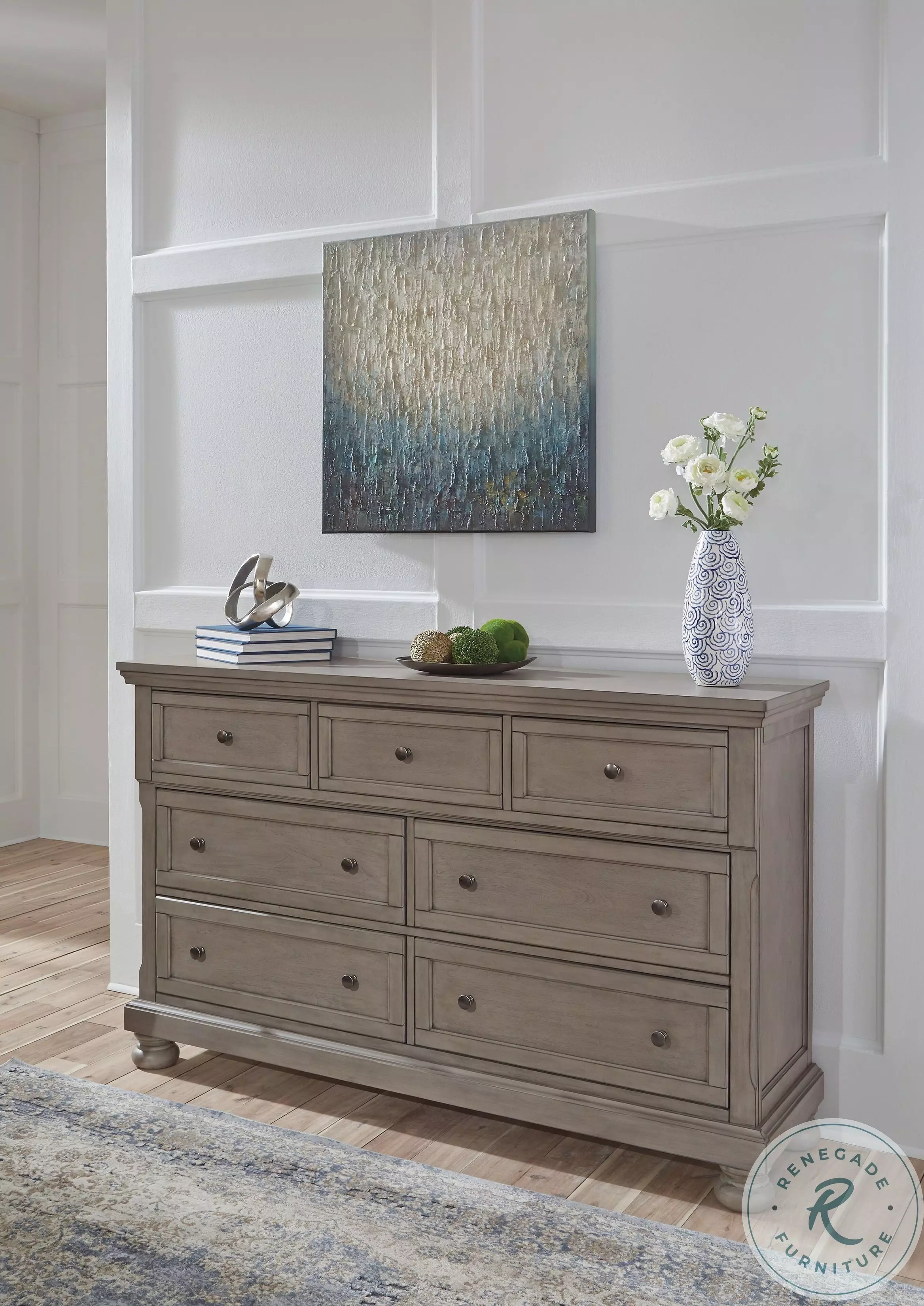 ashley furniture grey wood dresser Bronyan Dark Gray Dresser