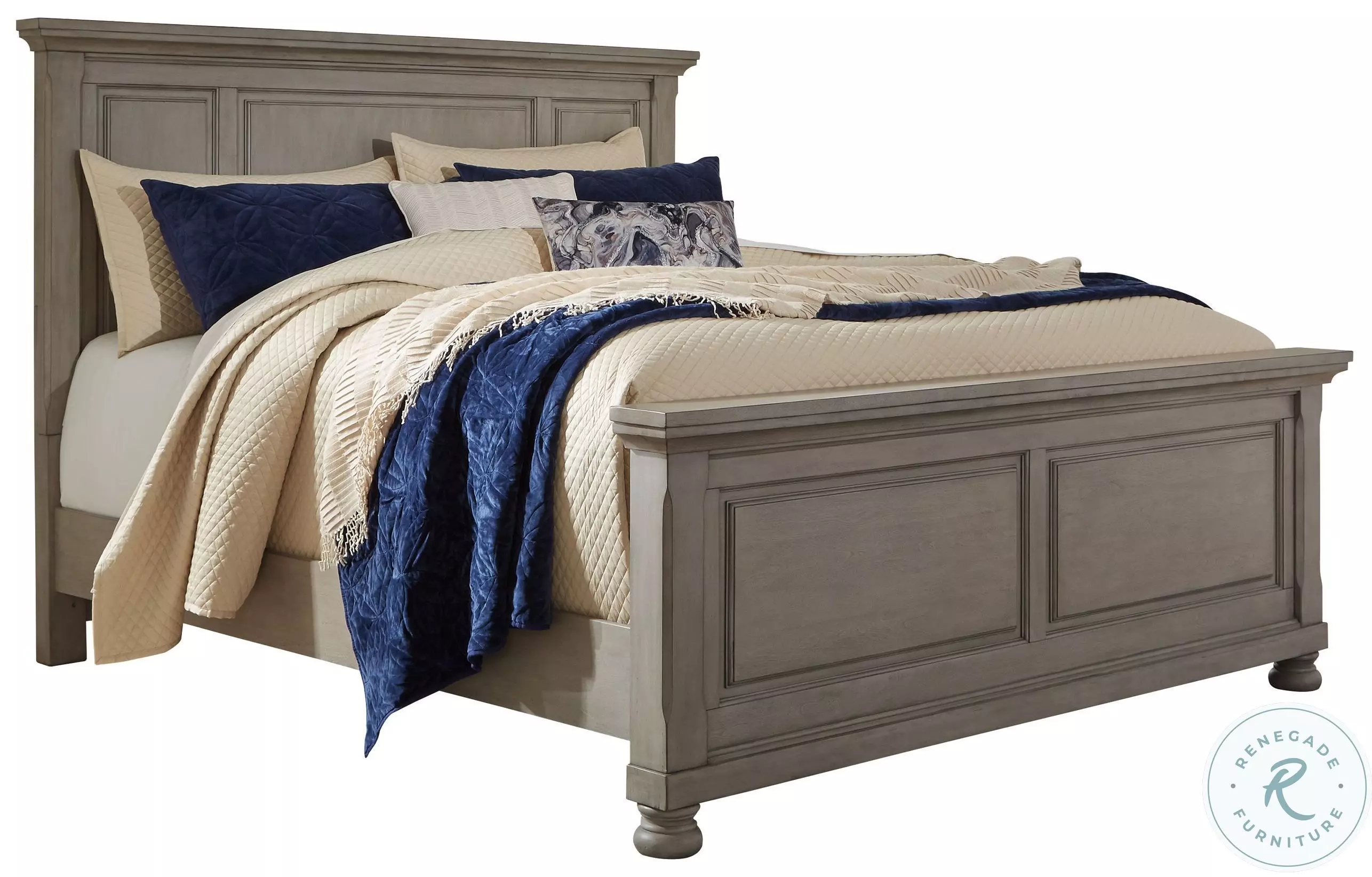 Lettner Light Gray Queen Panel Bed from Ashley | Coleman Furniture