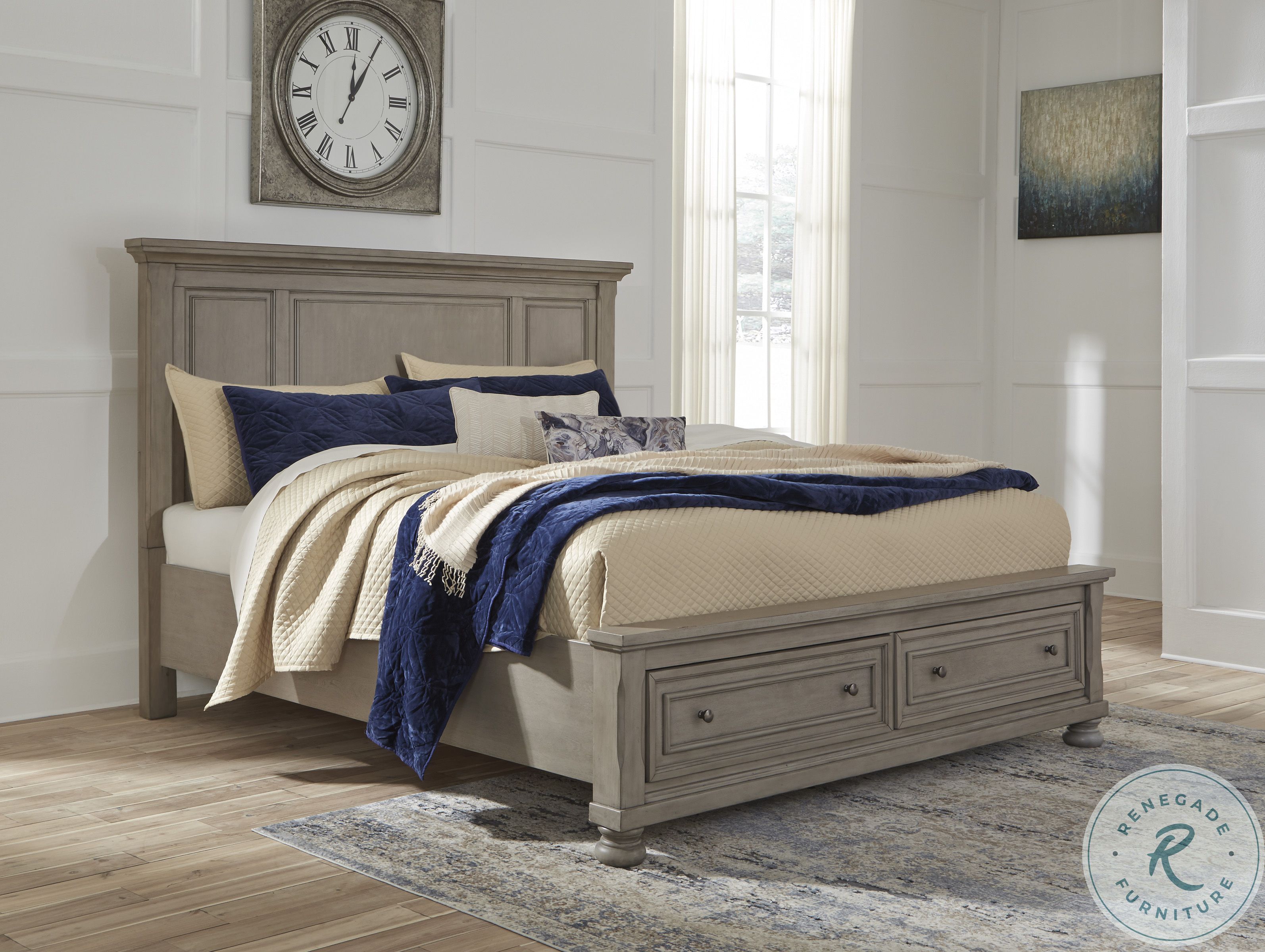 Lettner Light Gray Panel Storage Bedroom Set From Ashley Furniture ...