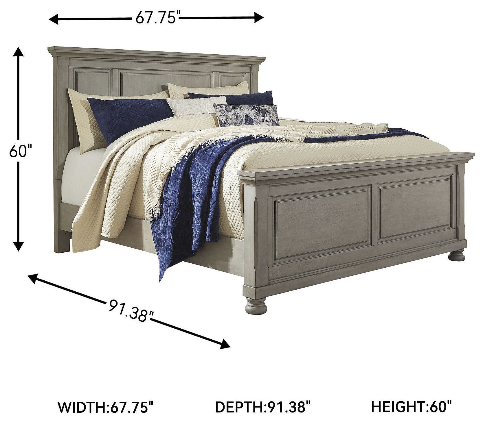Lettner Light Gray Queen Panel Bed