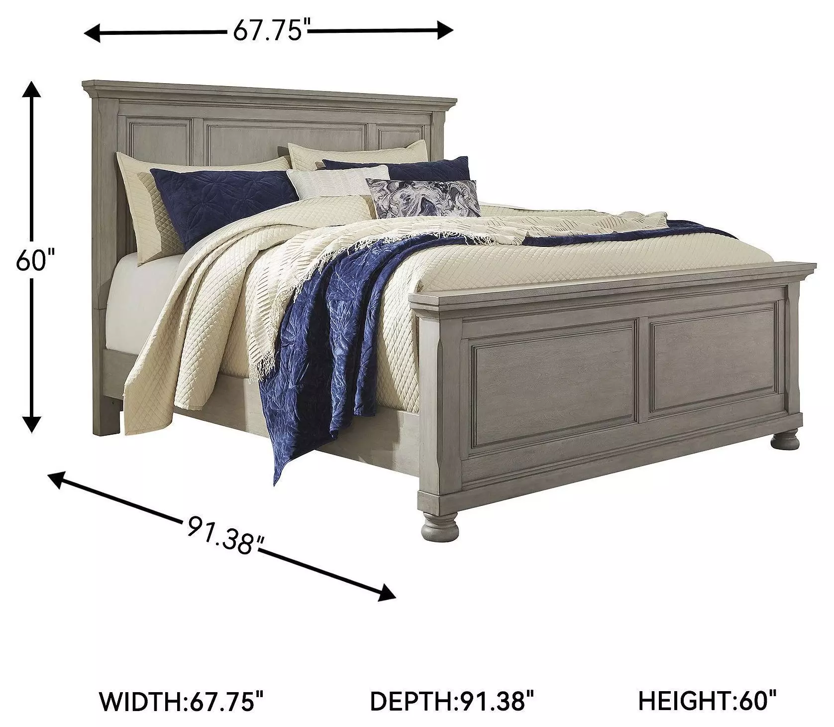 Lettner Light Gray Queen Panel Bed