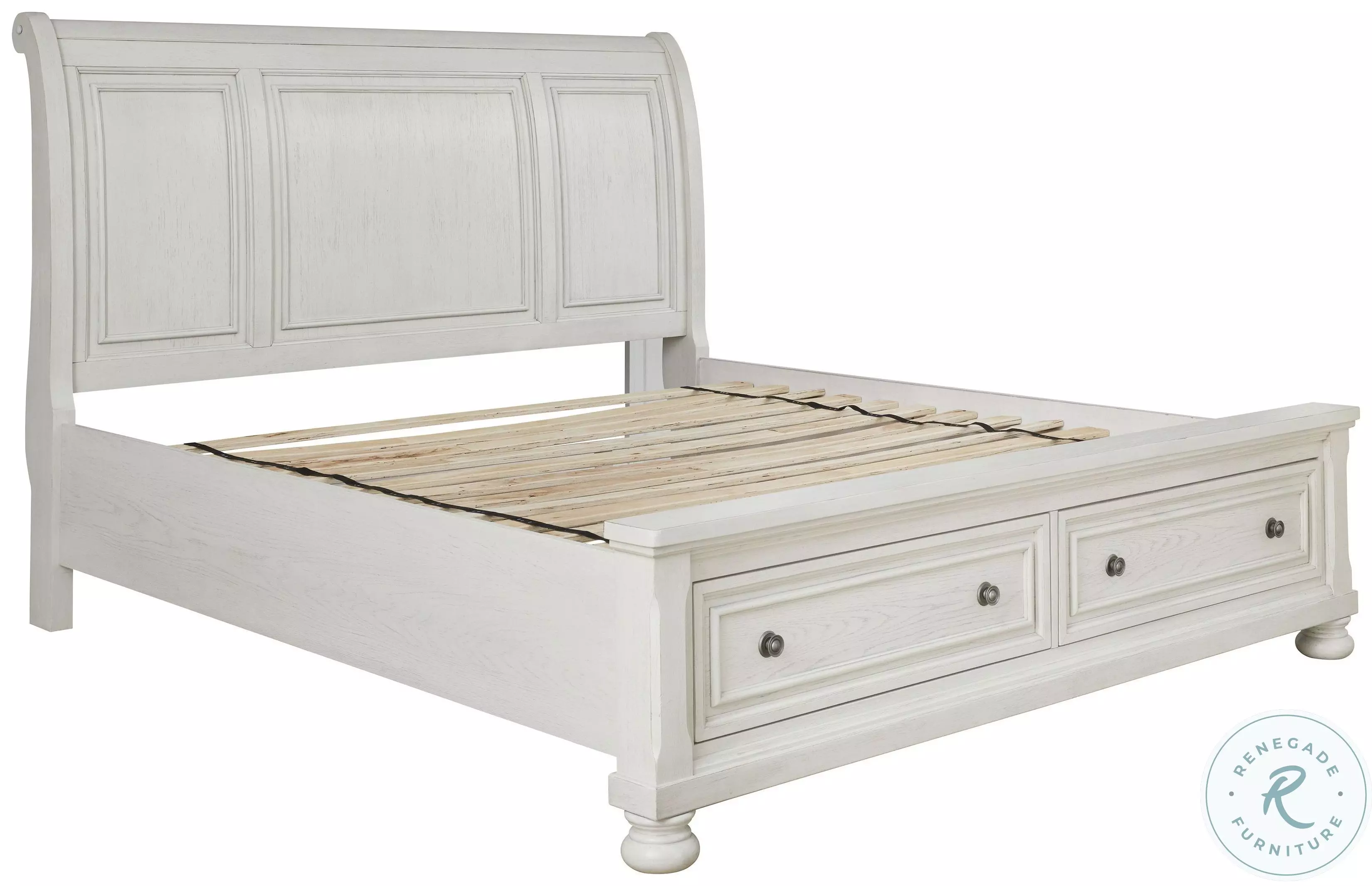 Queen of Allendale さま専用 Robbinsdale Antique White Queen Sleigh Storage Bed from