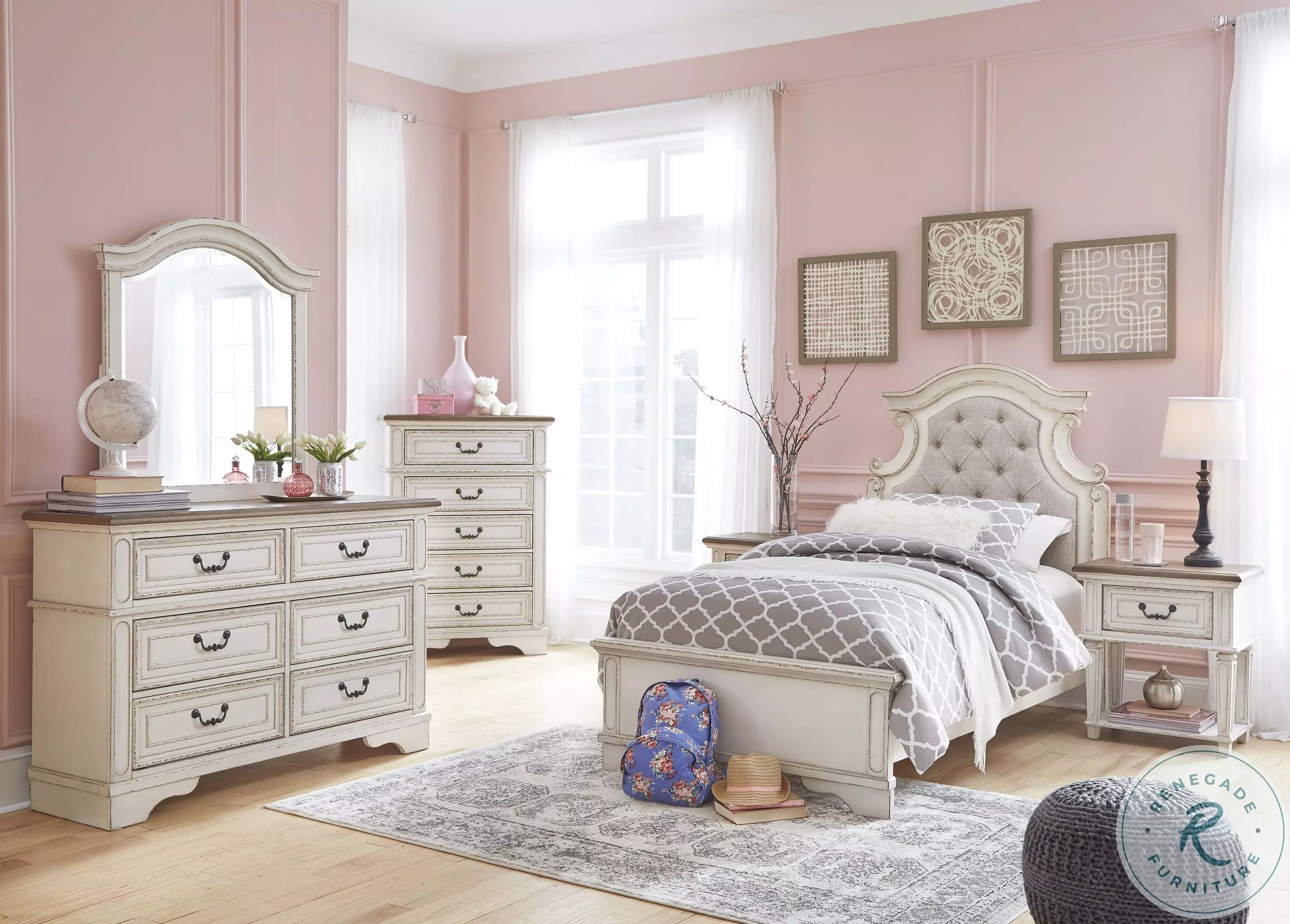 Realyn Chipped Two Tone Chest from Ashley | Coleman Furniture