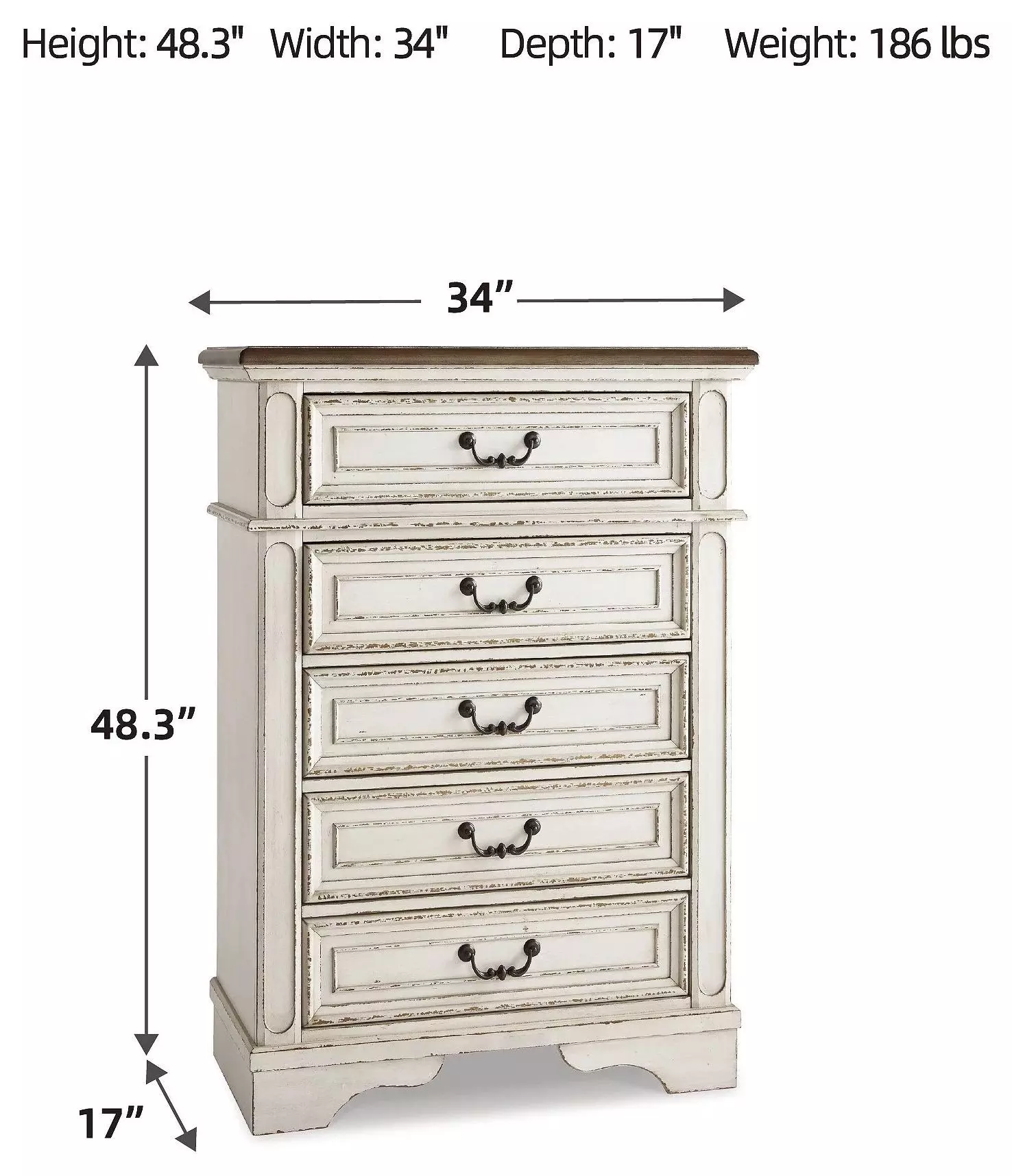 Realyn Chipped White Chest