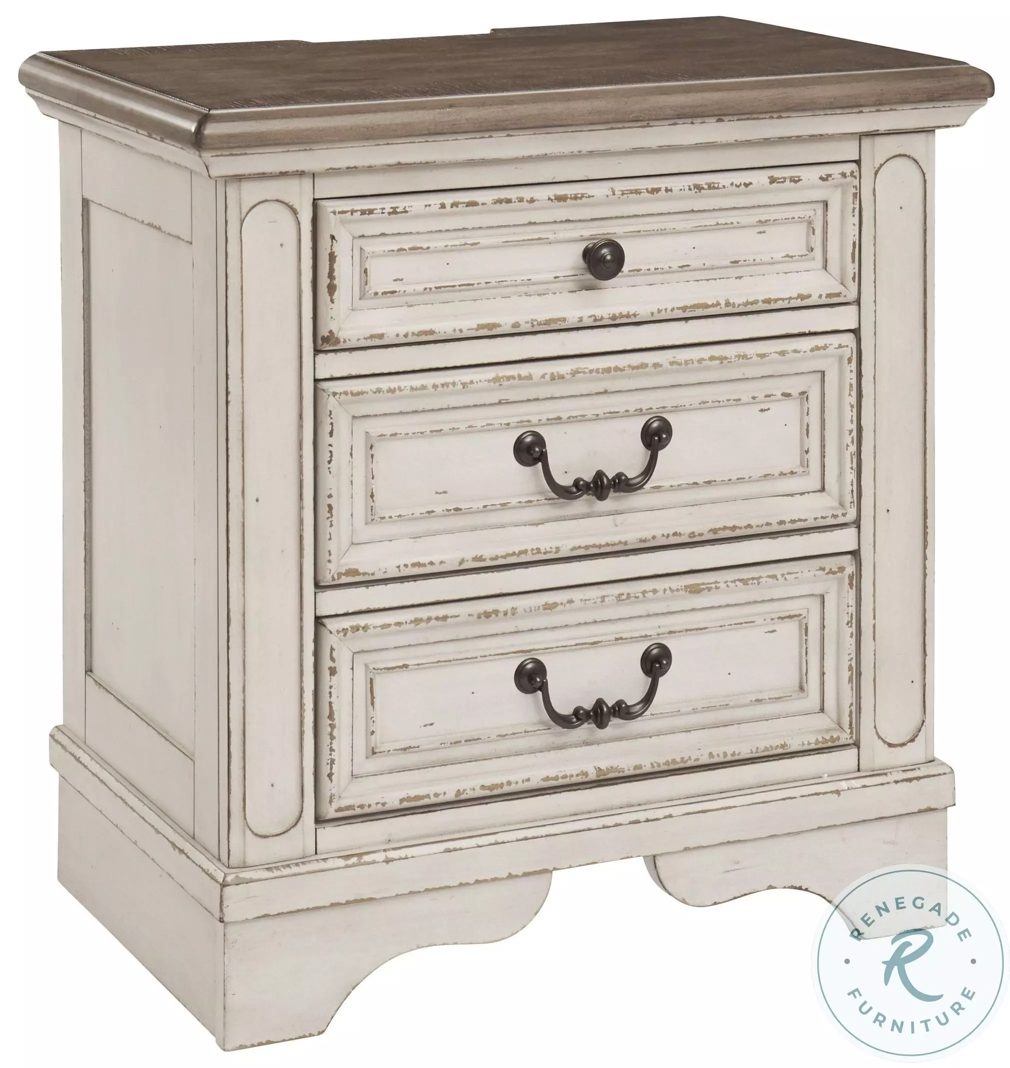 Realyn Two Tone 3 Drawer Nightstand from Ashley | Coleman Furniture