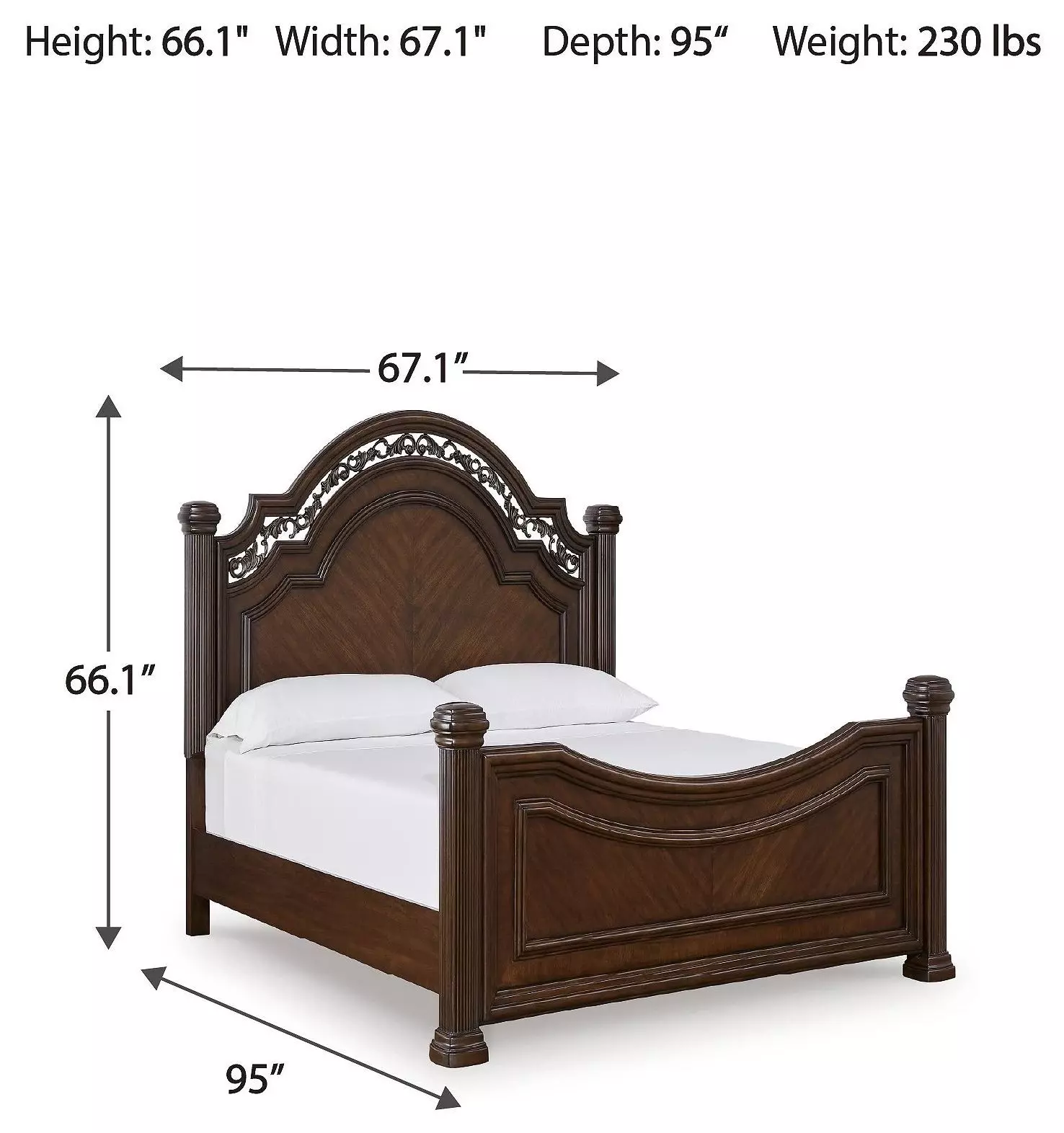 Lavinton Brown Queen Poster Bed