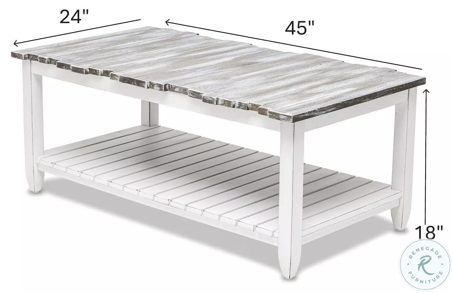Garden Gate Distressed Grey Rectangular Coffee Table