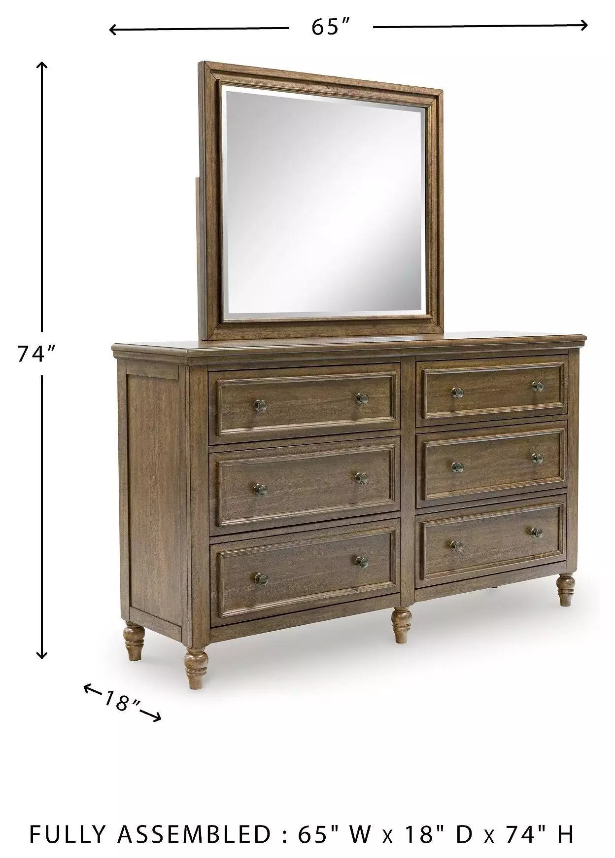 Sturlayne Brown Dresser with Mirror