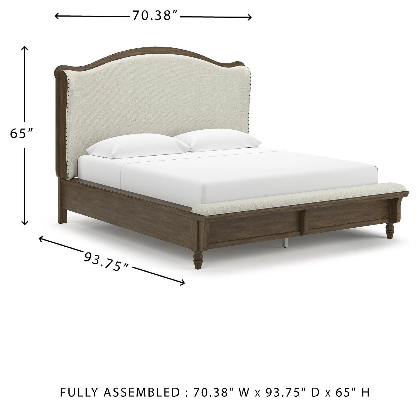 Sturlayne Cream And Brown Queen Upholstered Panel Bed