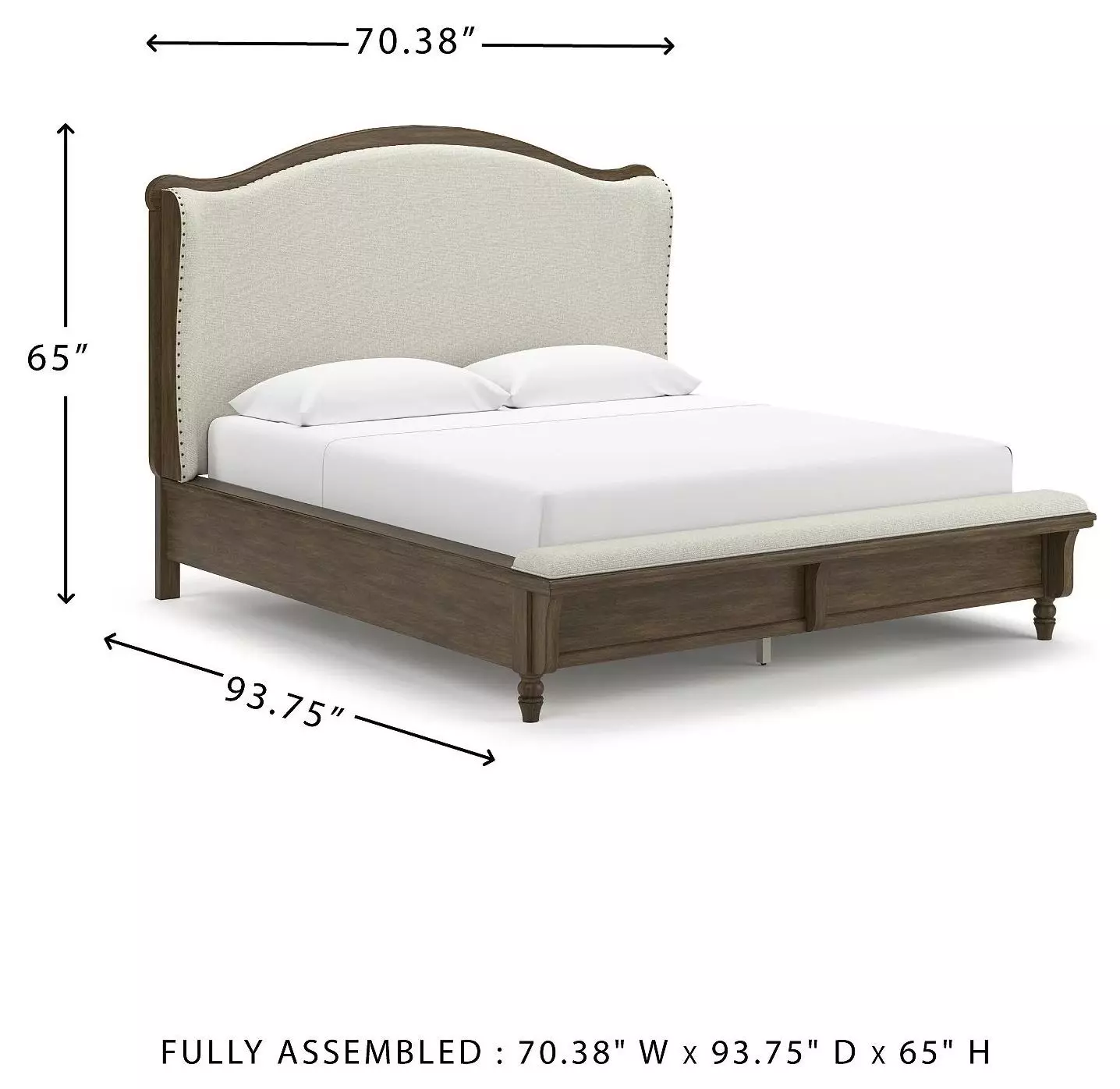 Sturlayne Cream And Brown Queen Upholstered Panel Bed