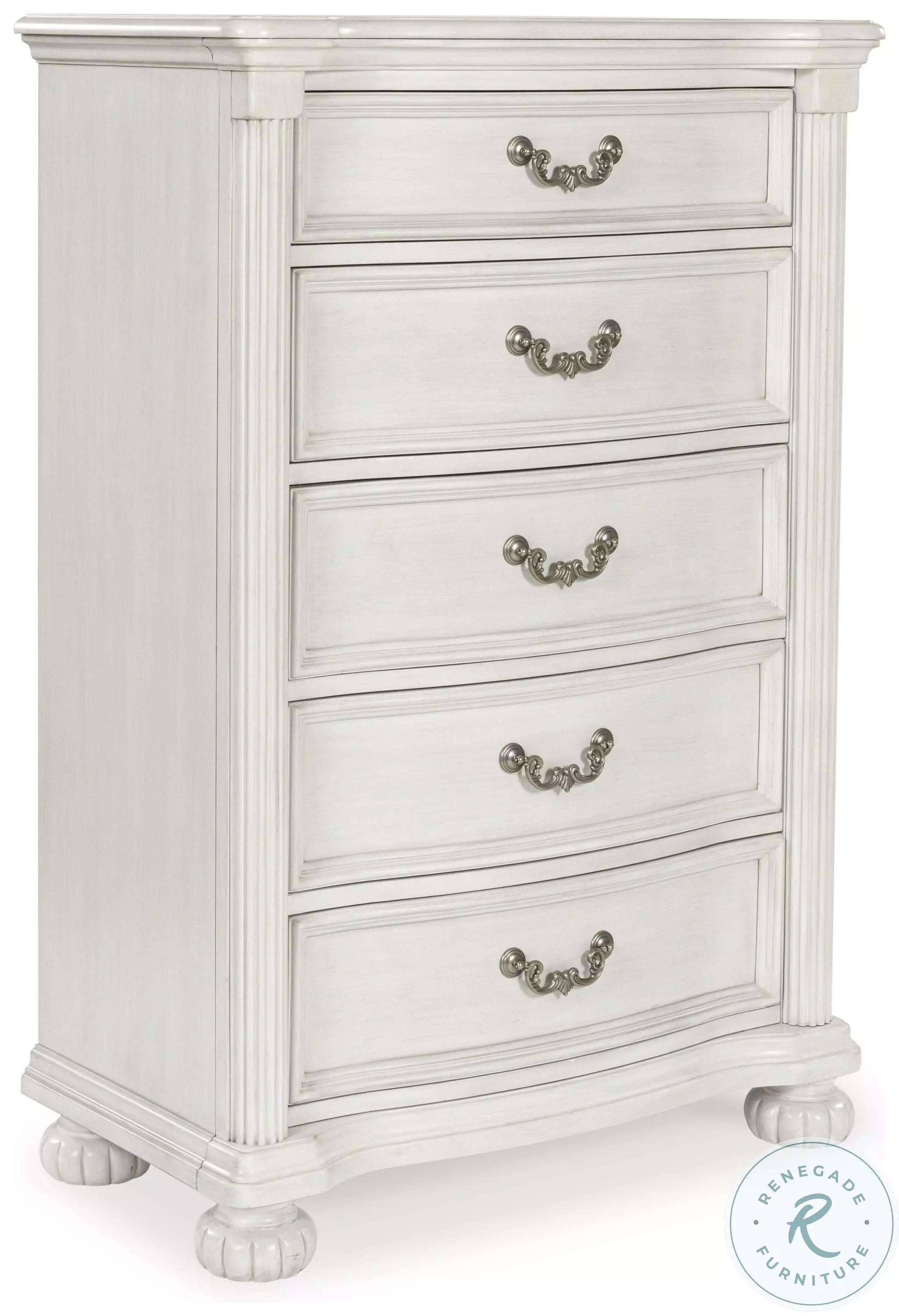 Montelaine Antique White 5 Drawer Chest From Ashley