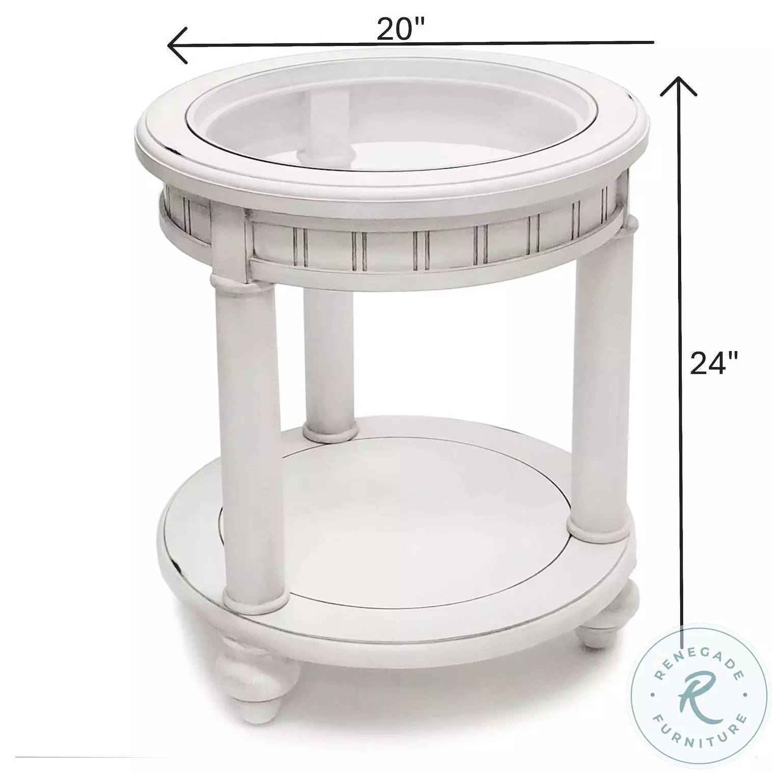 Riviera Blanc Round End Table
