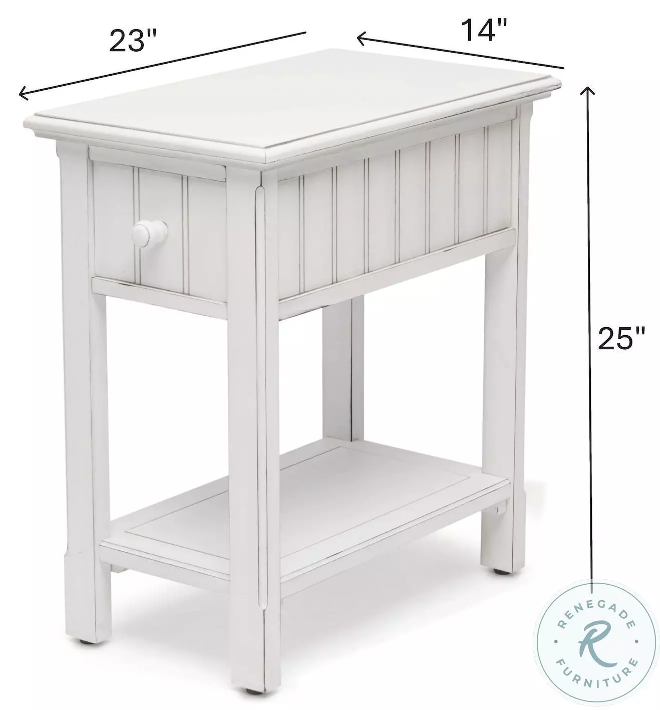 Riviera Blanc Rectangular Chairside Table