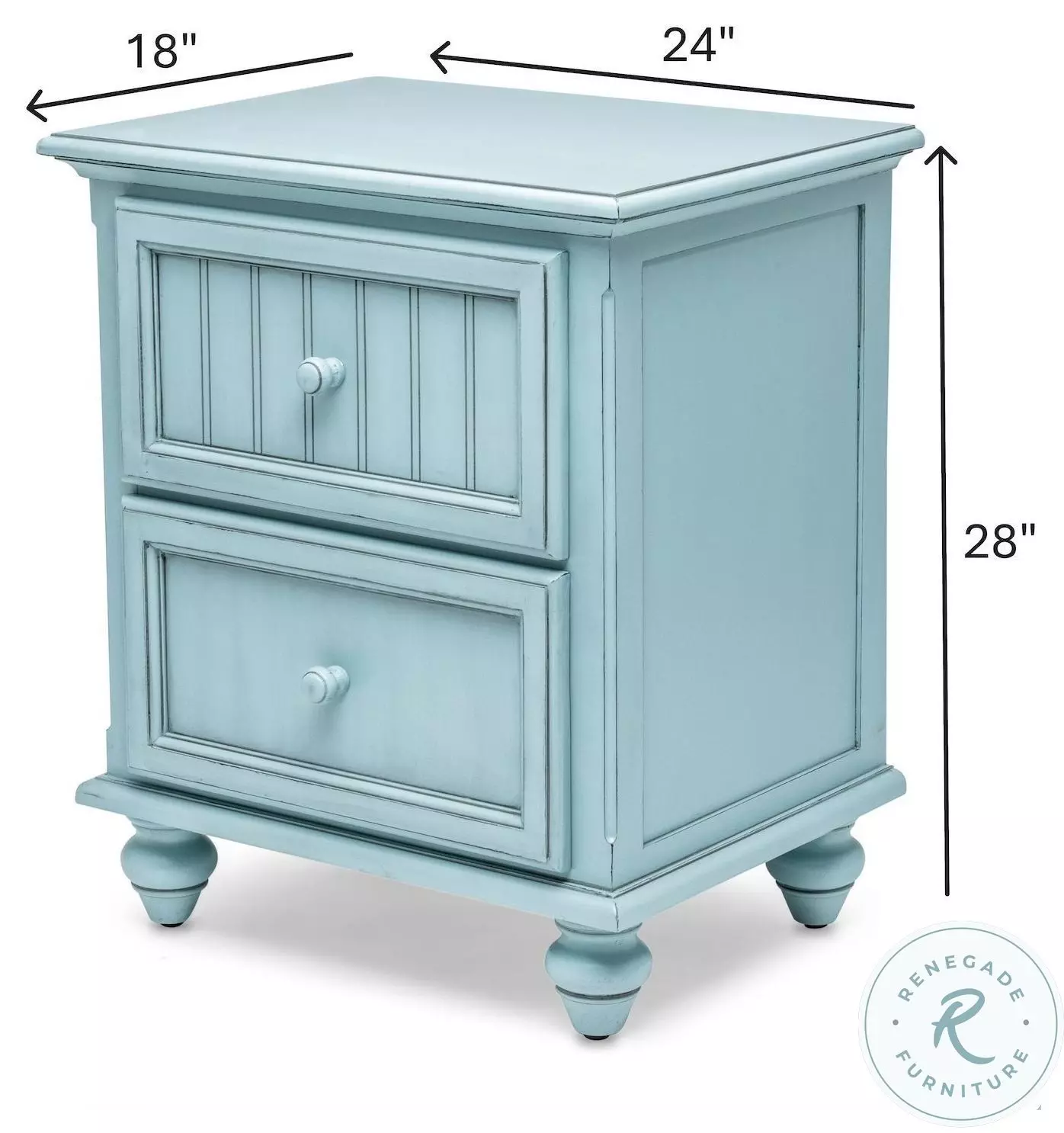 Riviera Bleu 2 Drawer Nightstand