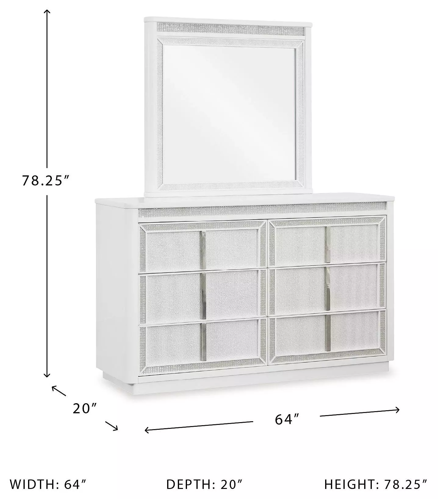 Chalanna White Lacquer Dresser and Mirror