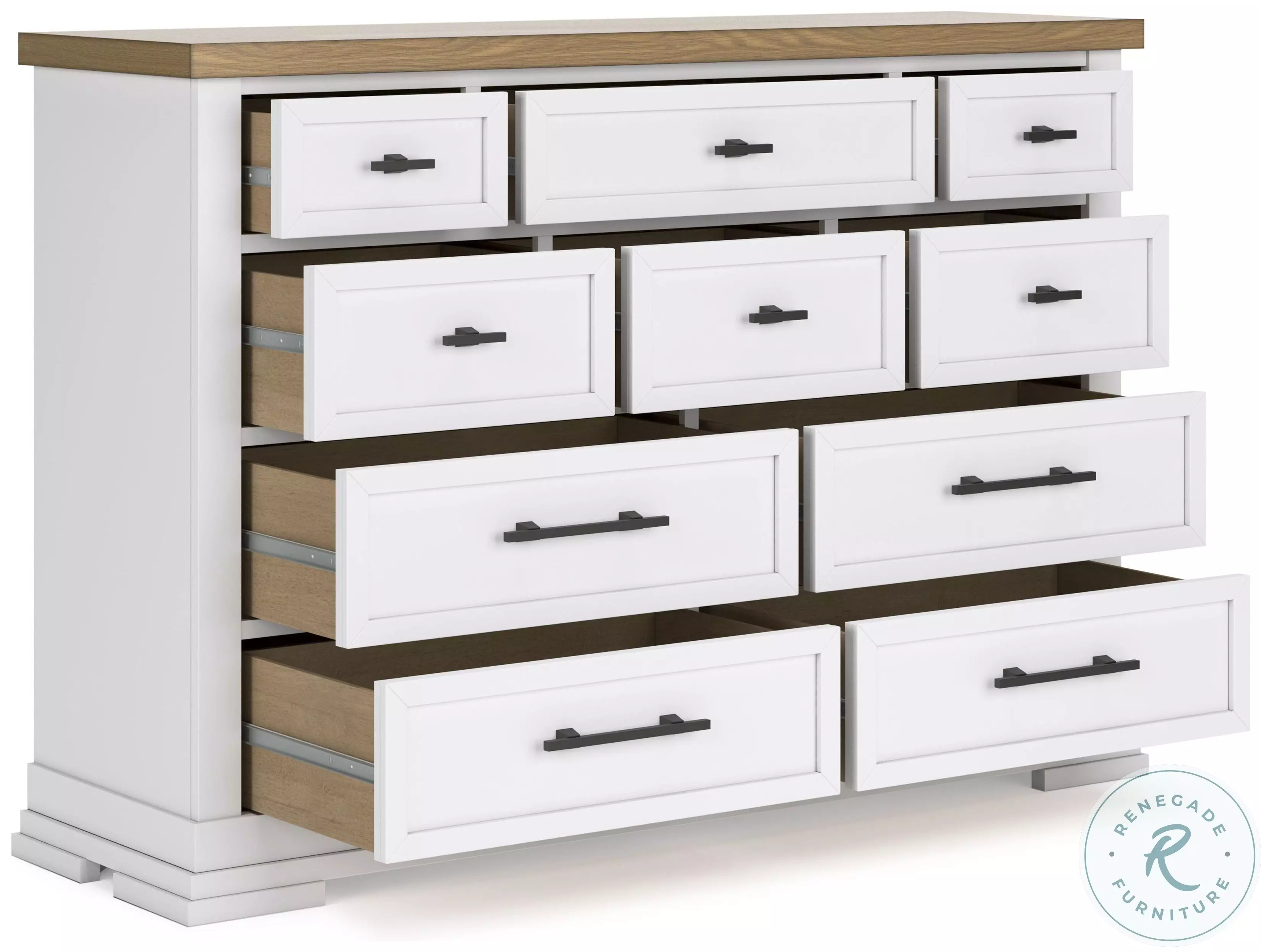 Ashbryn - Dresser - White / Natural, image size:3300x2492