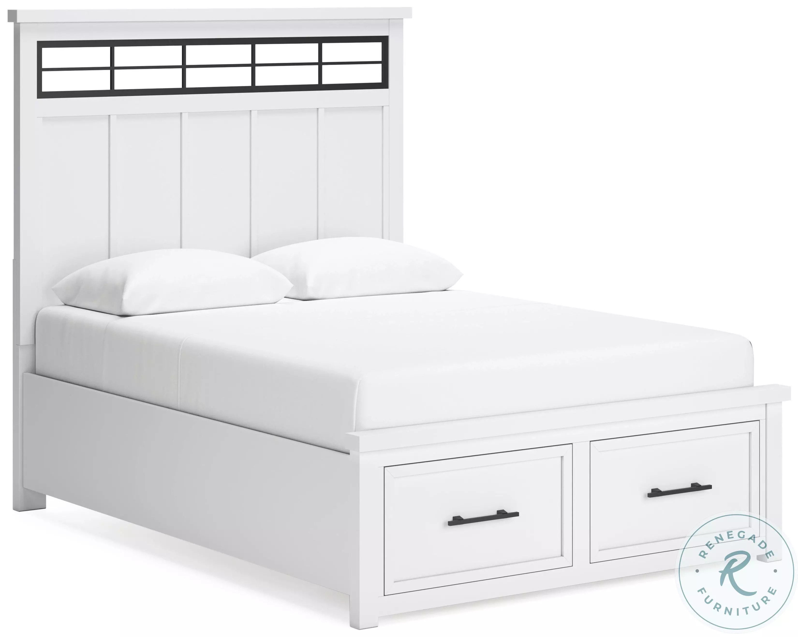 Ashbryn White And Natural Queen Panel Storage Bed From Ashley