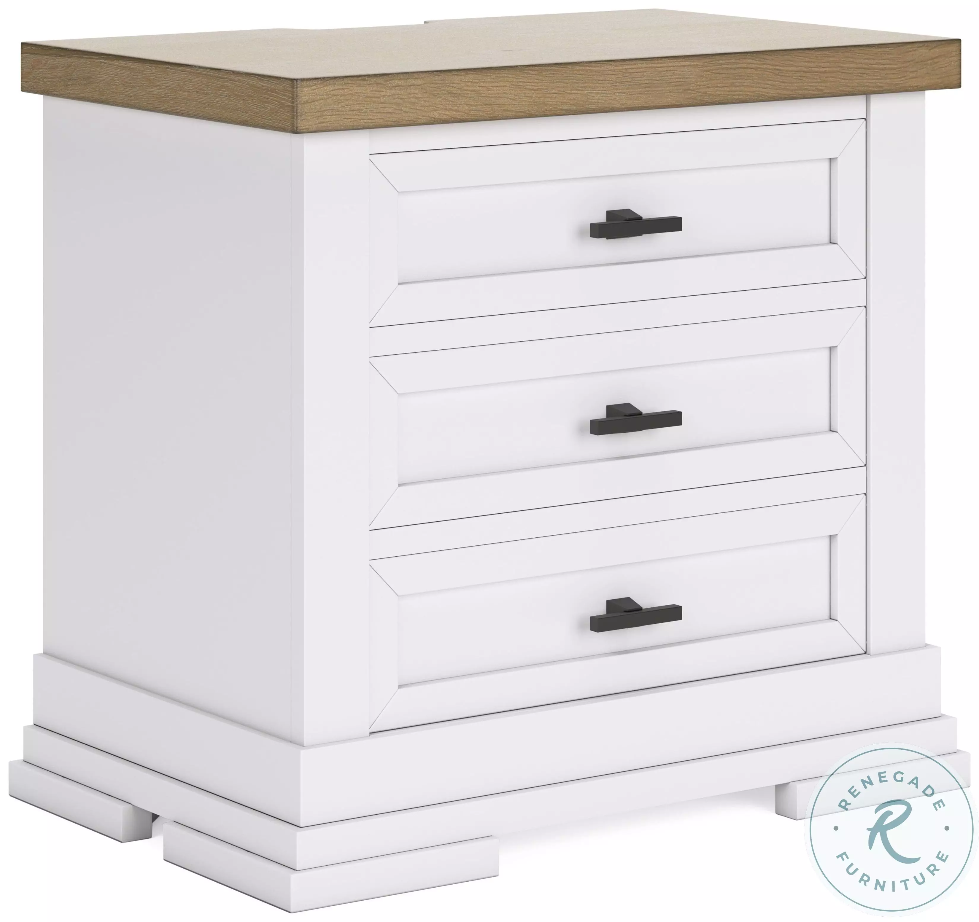 NOBページ Ashbryn White And Natural Nightstand From Ashley Furniture