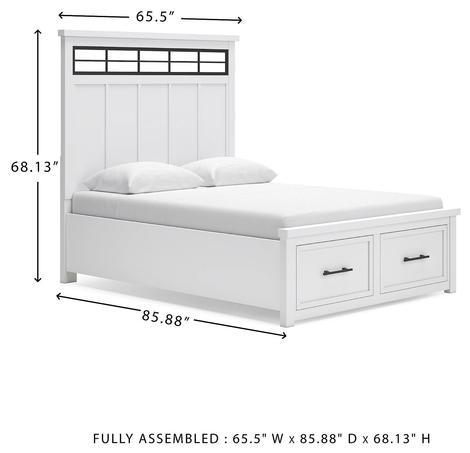 Ashbryn White And Natural Queen Panel Storage Bed