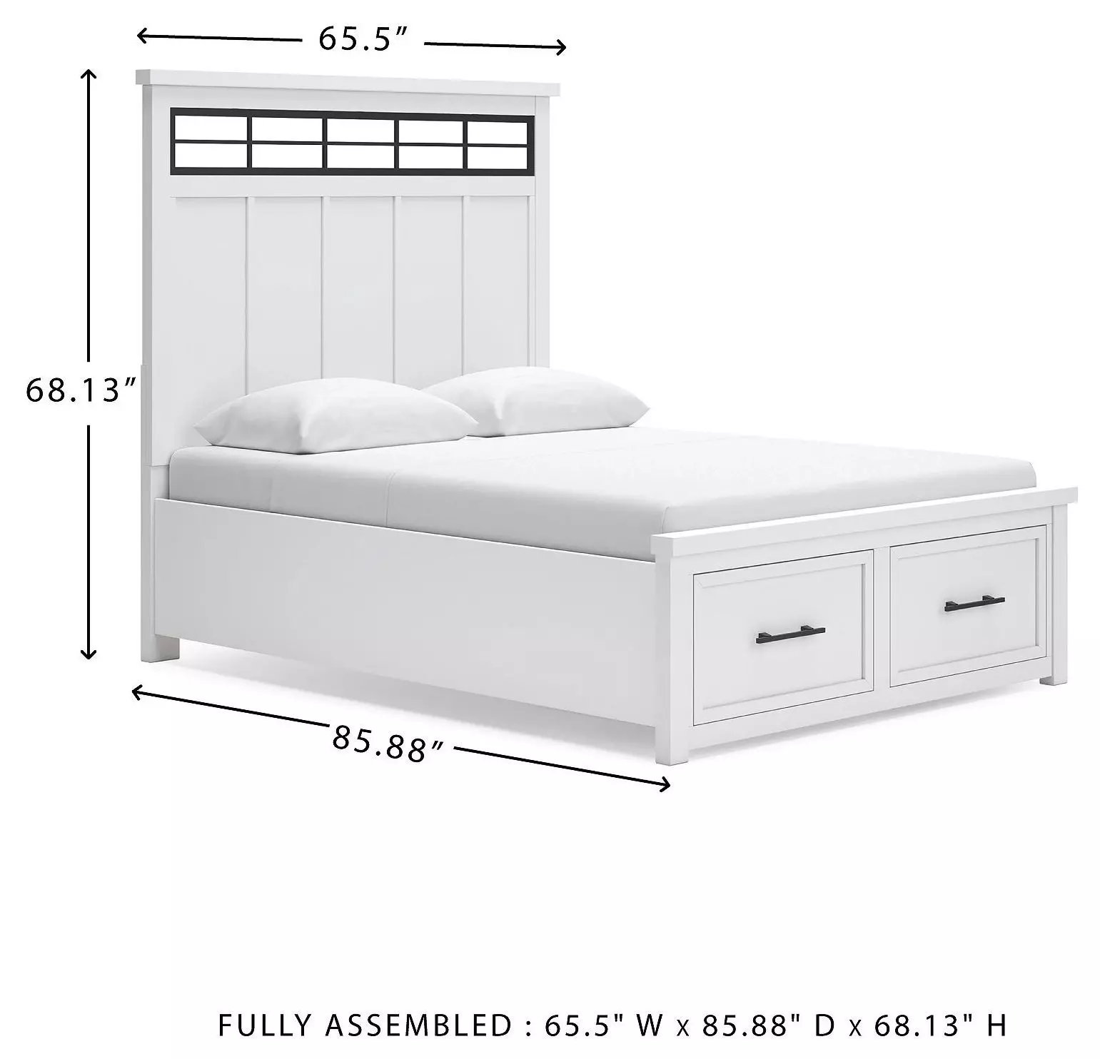 Ashbryn White And Natural Queen Panel Storage Bed