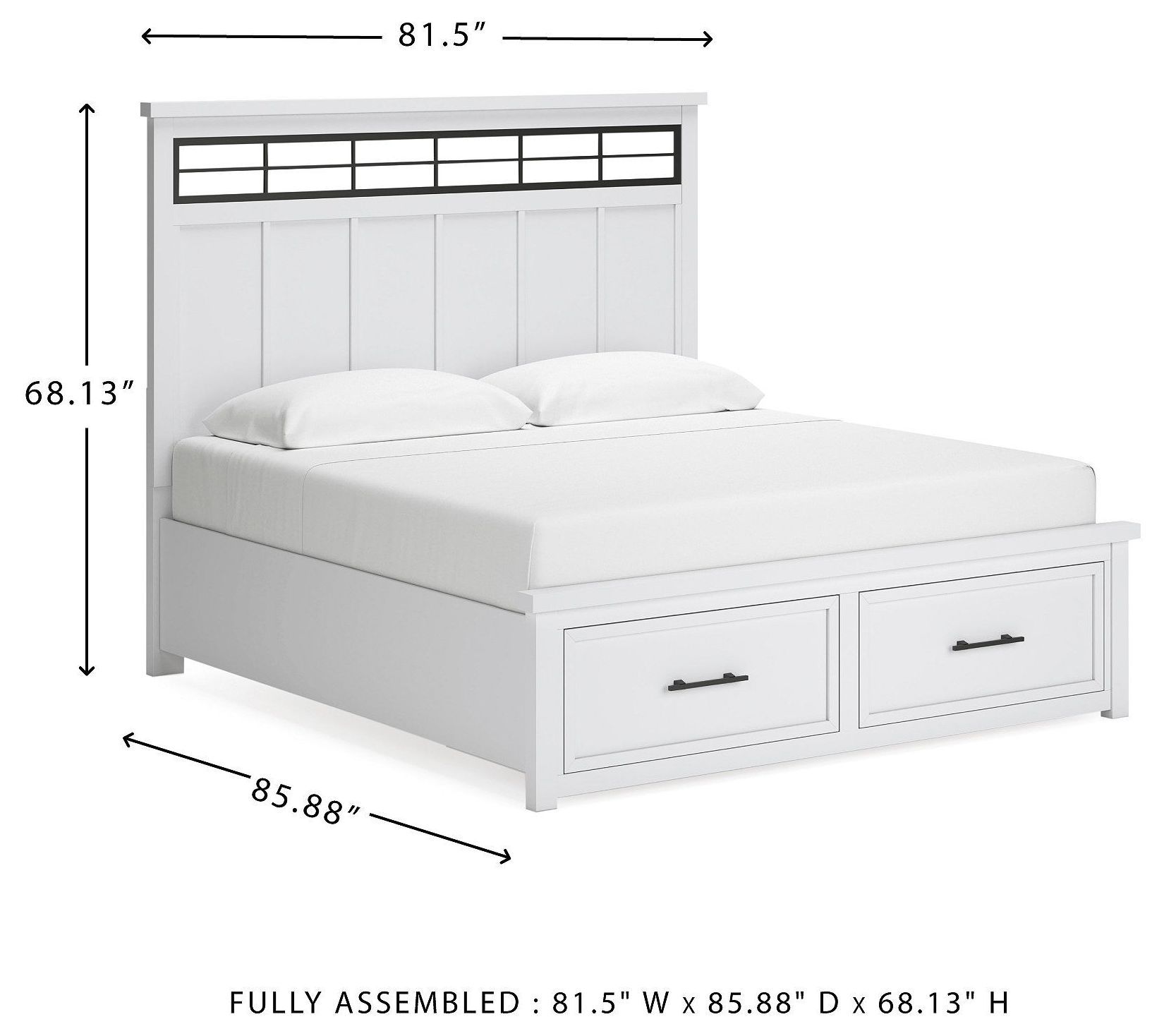 Ashbryn White And Natural King Panel Storage Bed