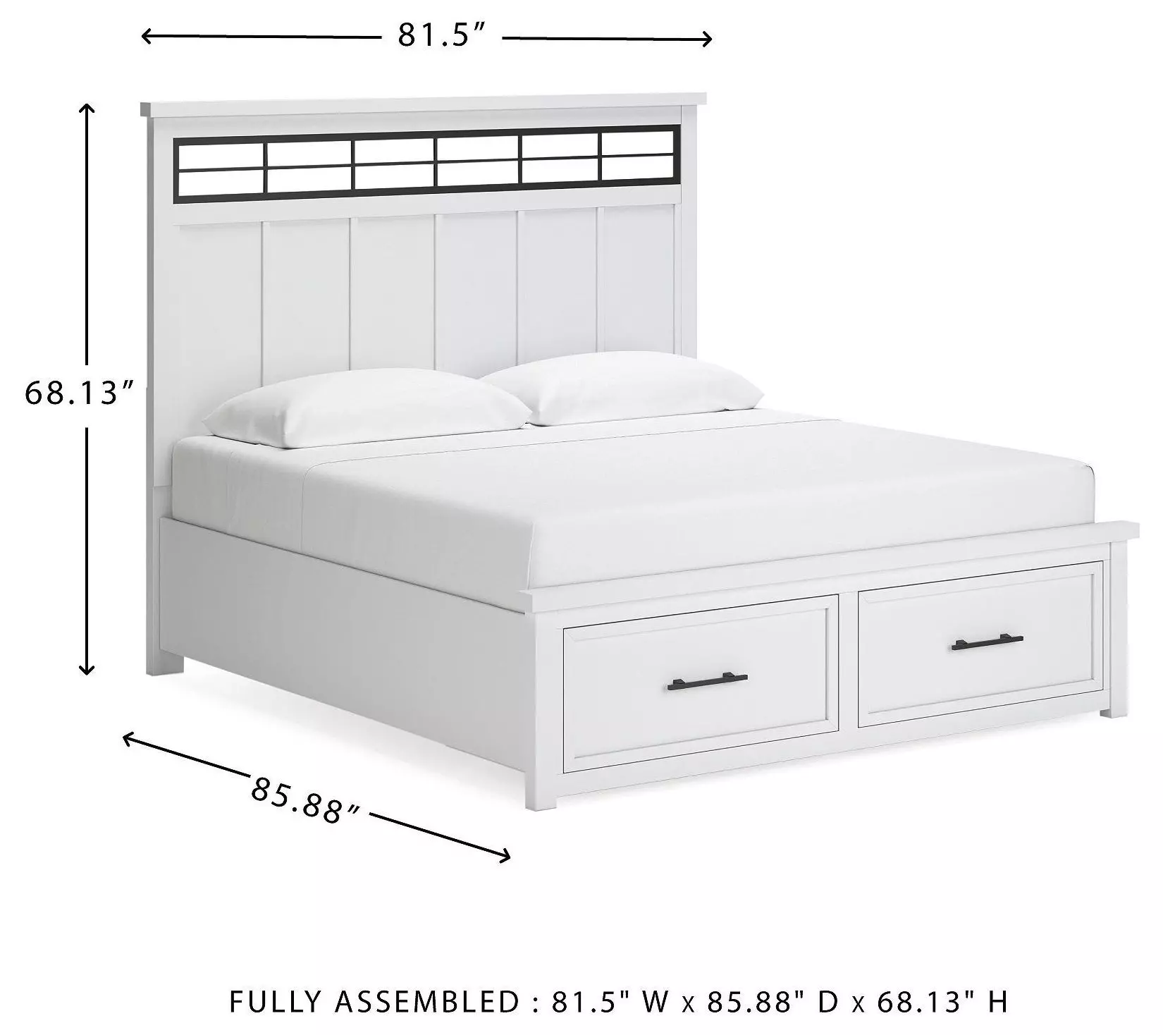 Ashbryn White And Natural King Panel Storage Bed