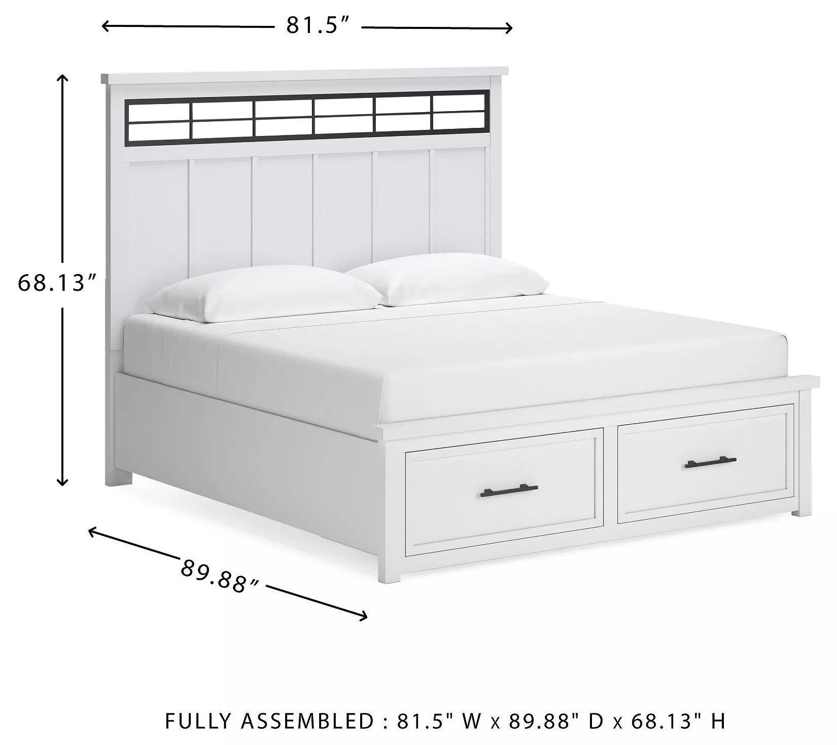 Ashbryn White And Natural California King Panel Storage Bed