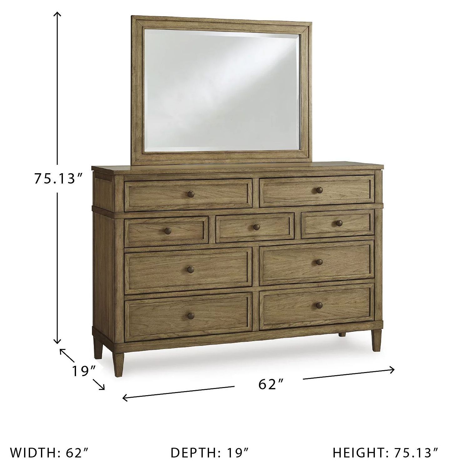 Sharlance Brown Dresser with Mirror