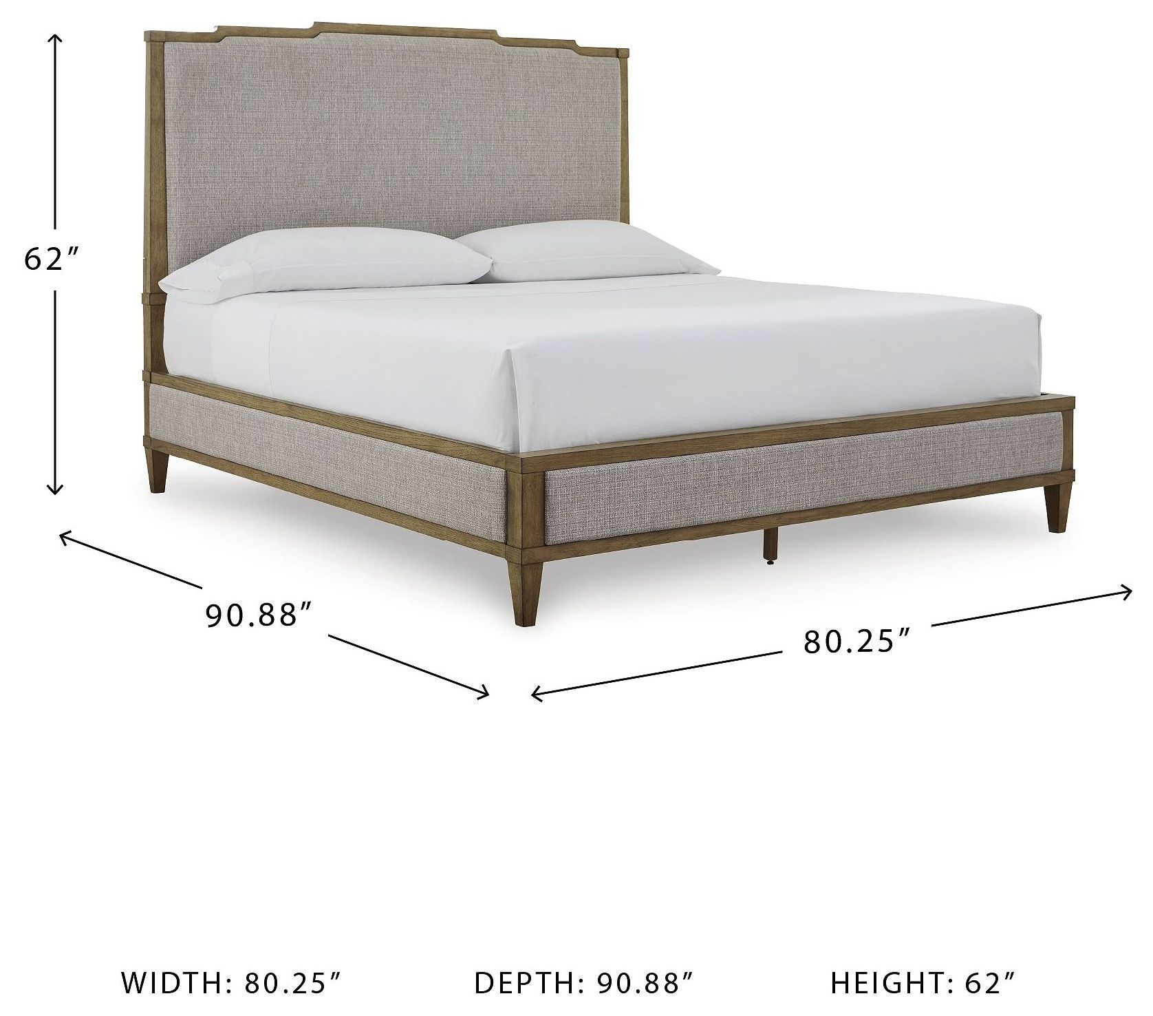 Sharlance Light Brown California King Upholstered Panel Bed