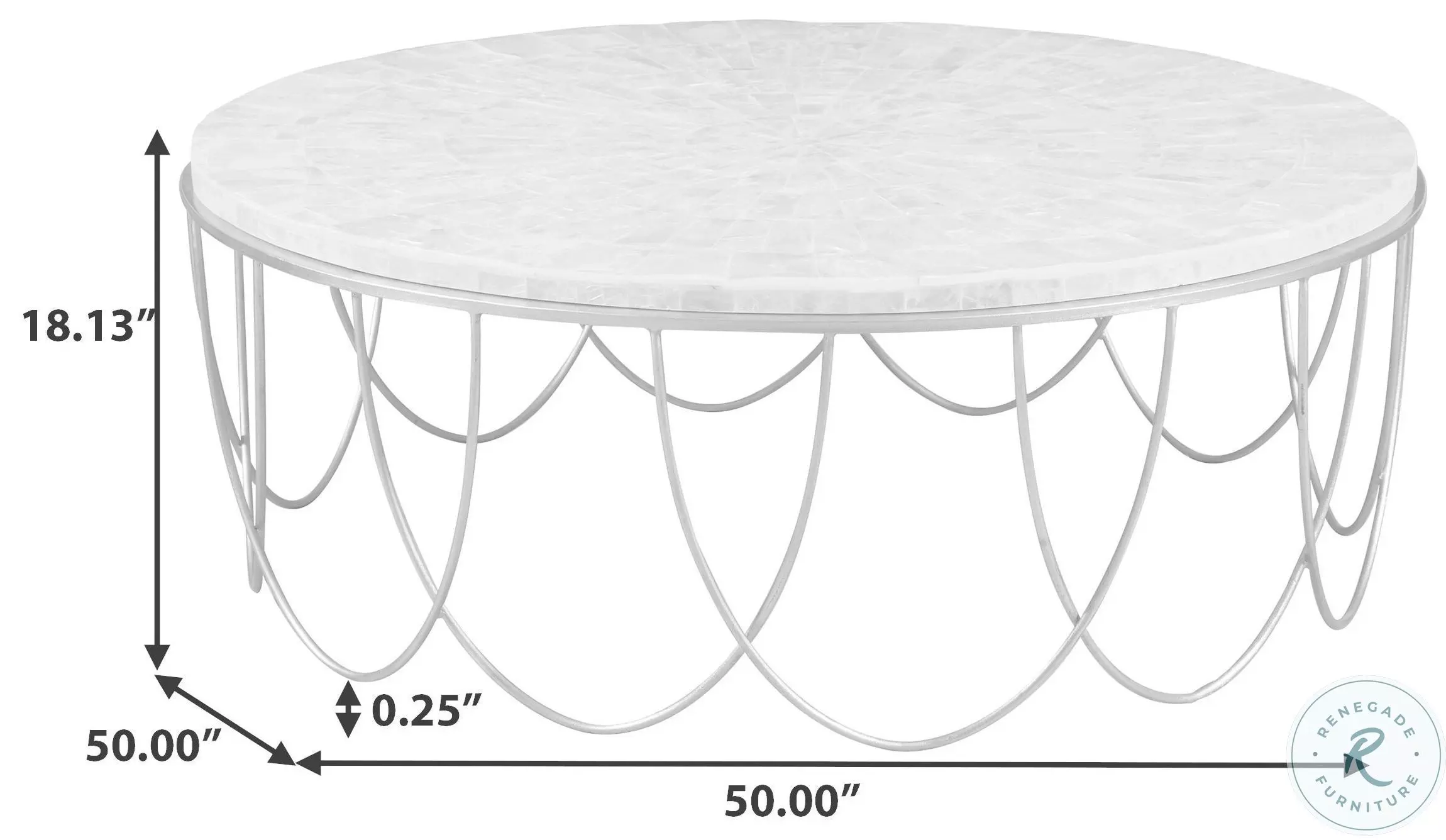 Lennox Silver Stone Top Cocktail Table