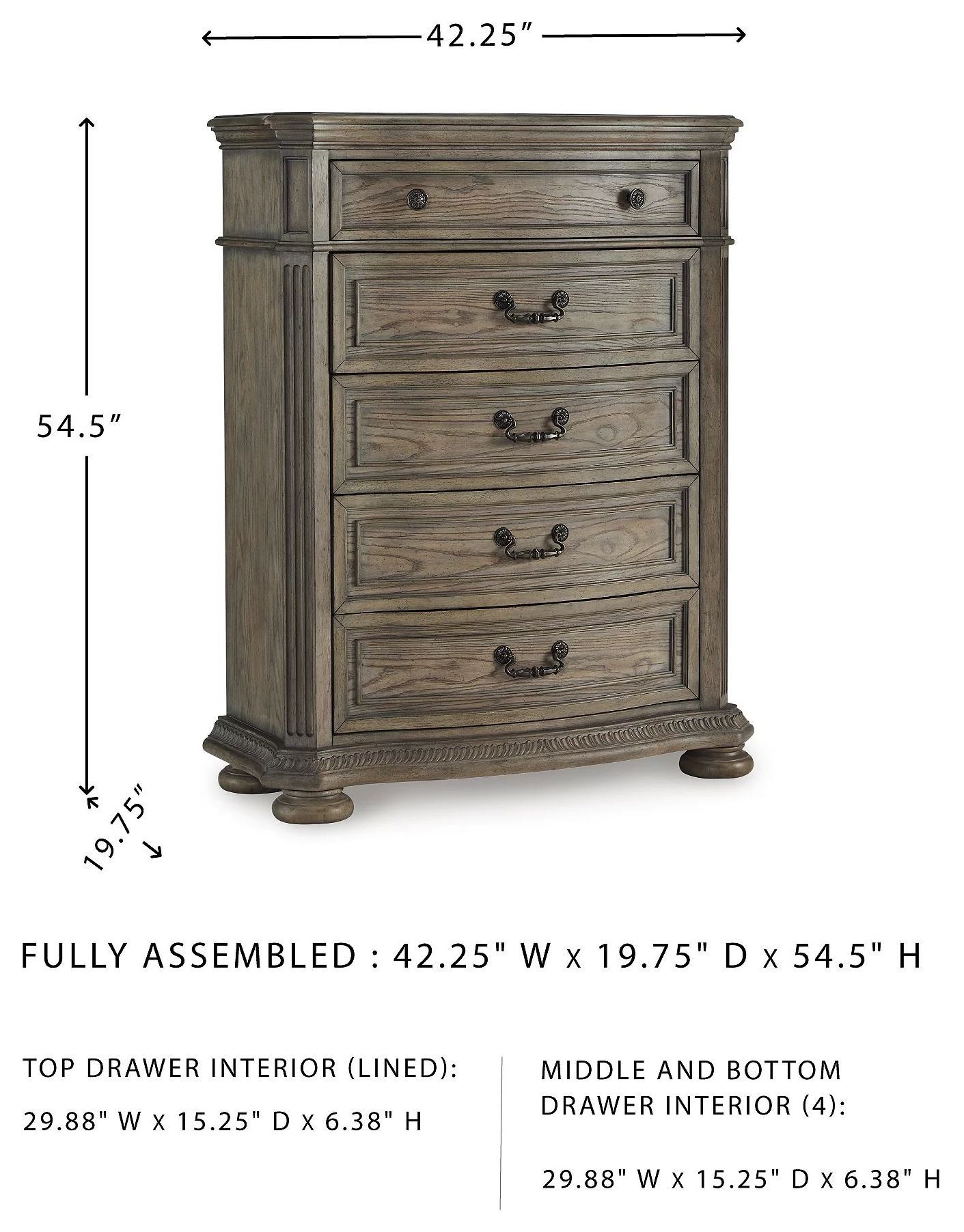Ardenfield Light Brown 5 Drawer Chest