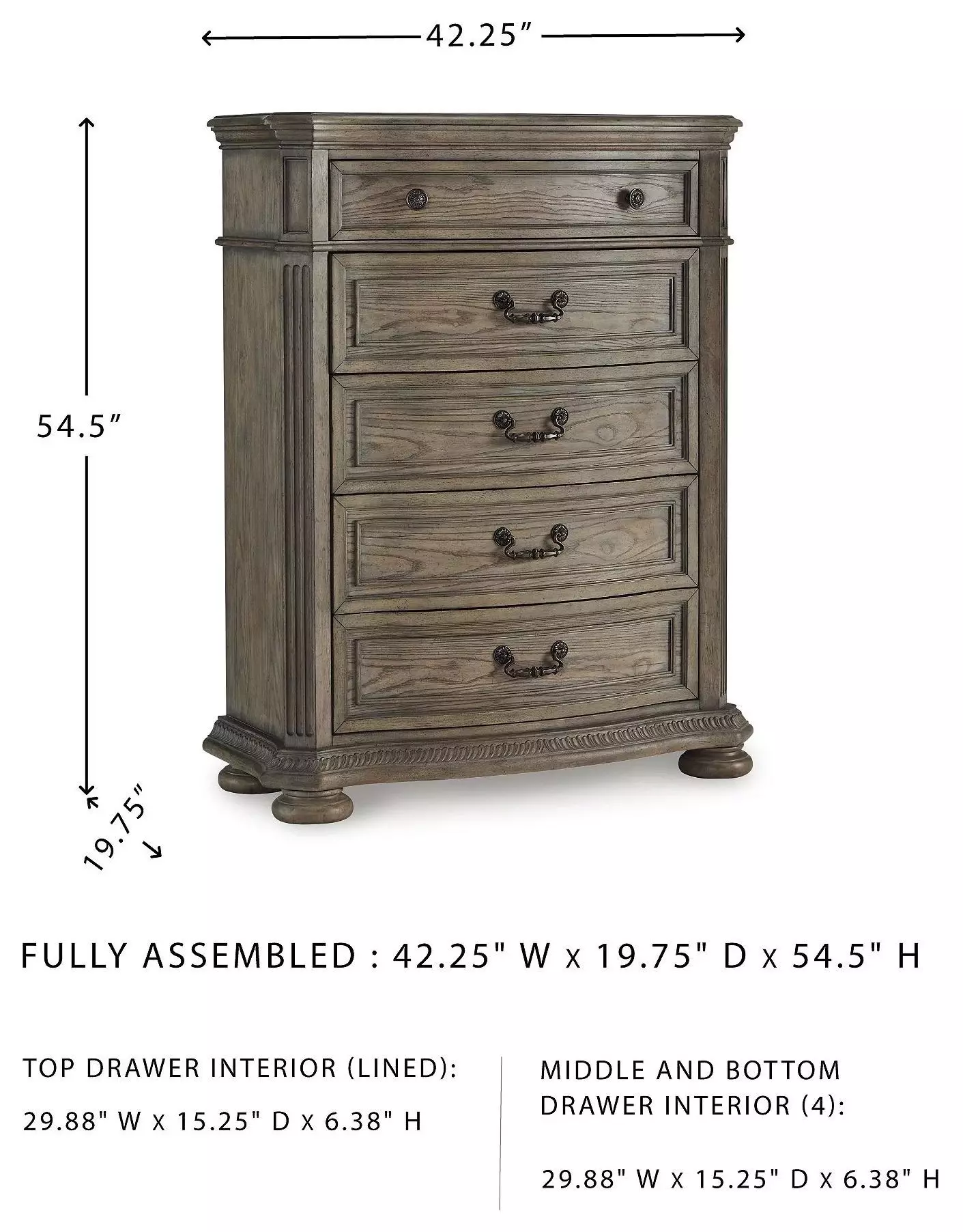 Ardenfield Light Brown 5 Drawer Chest