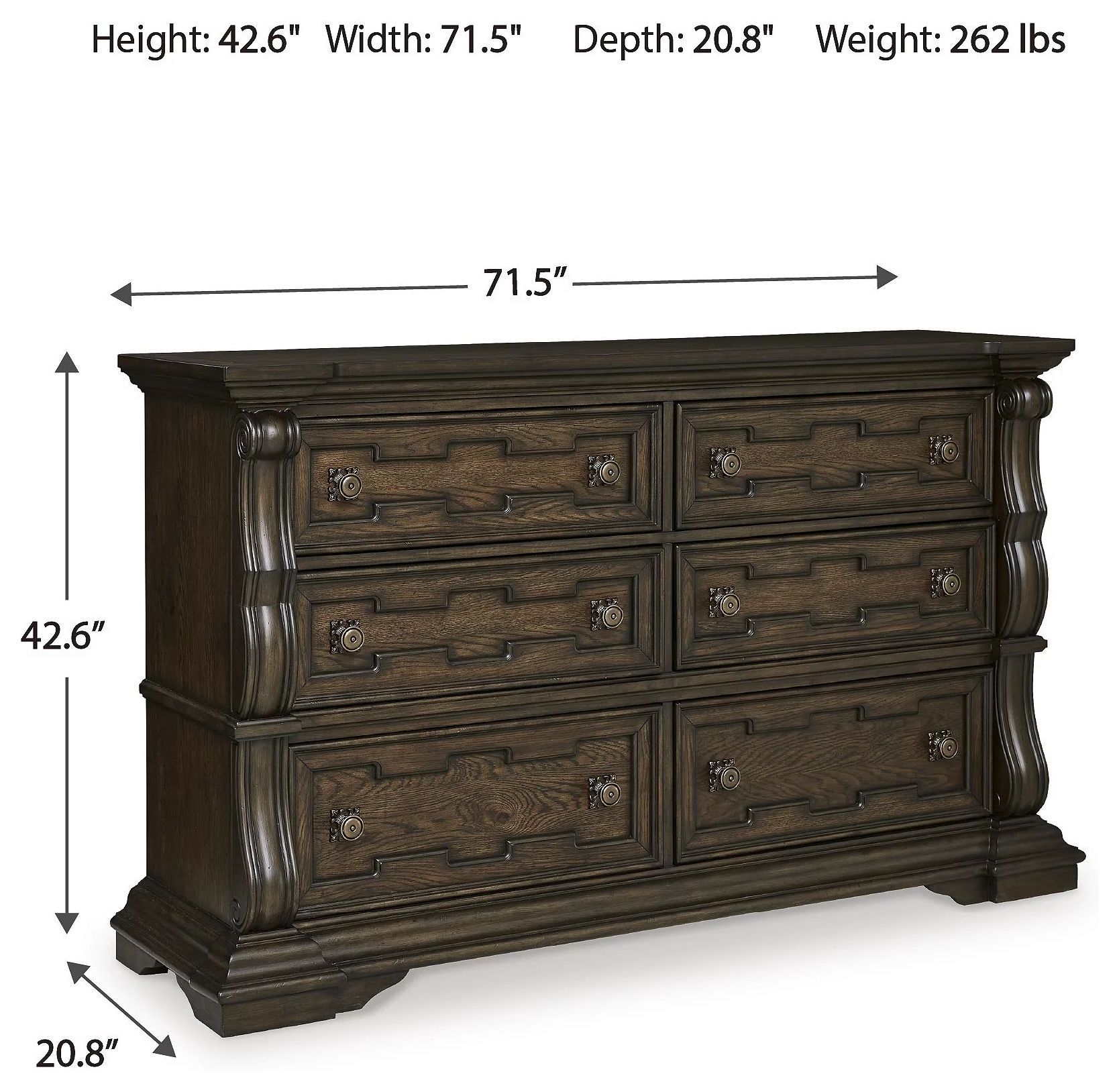 Maylee Dark Brown Dresser