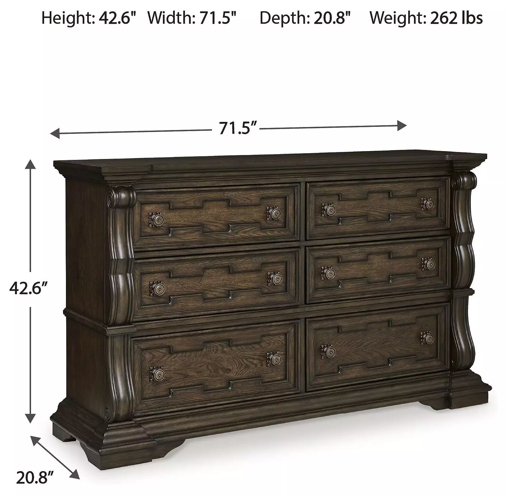 Maylee Dark Brown Dresser