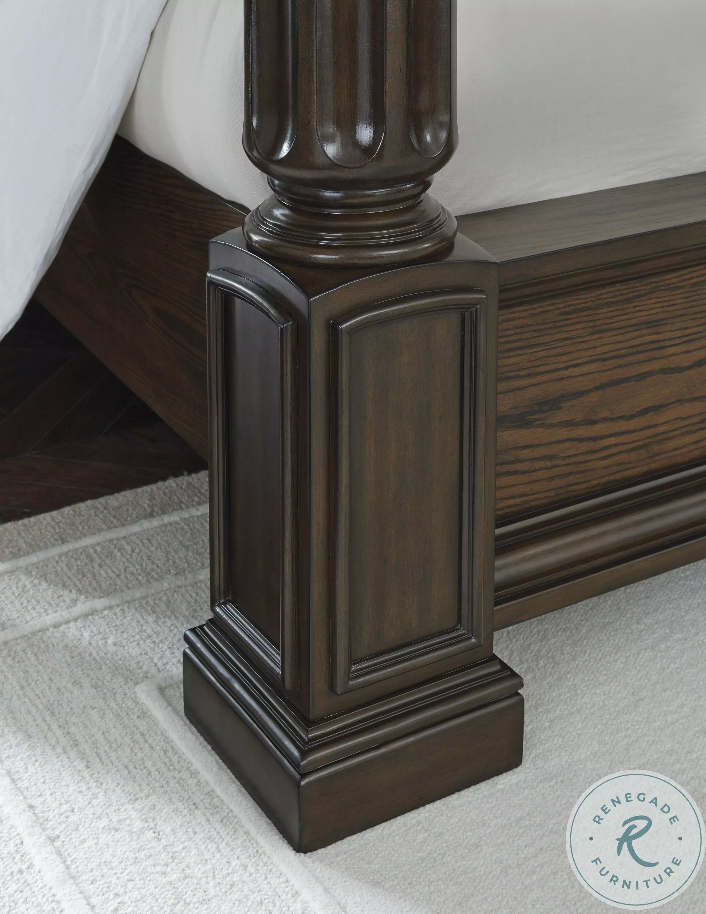 Maylee Dark Brown Queen Canopy Bed From Home Gallery Stores | Home