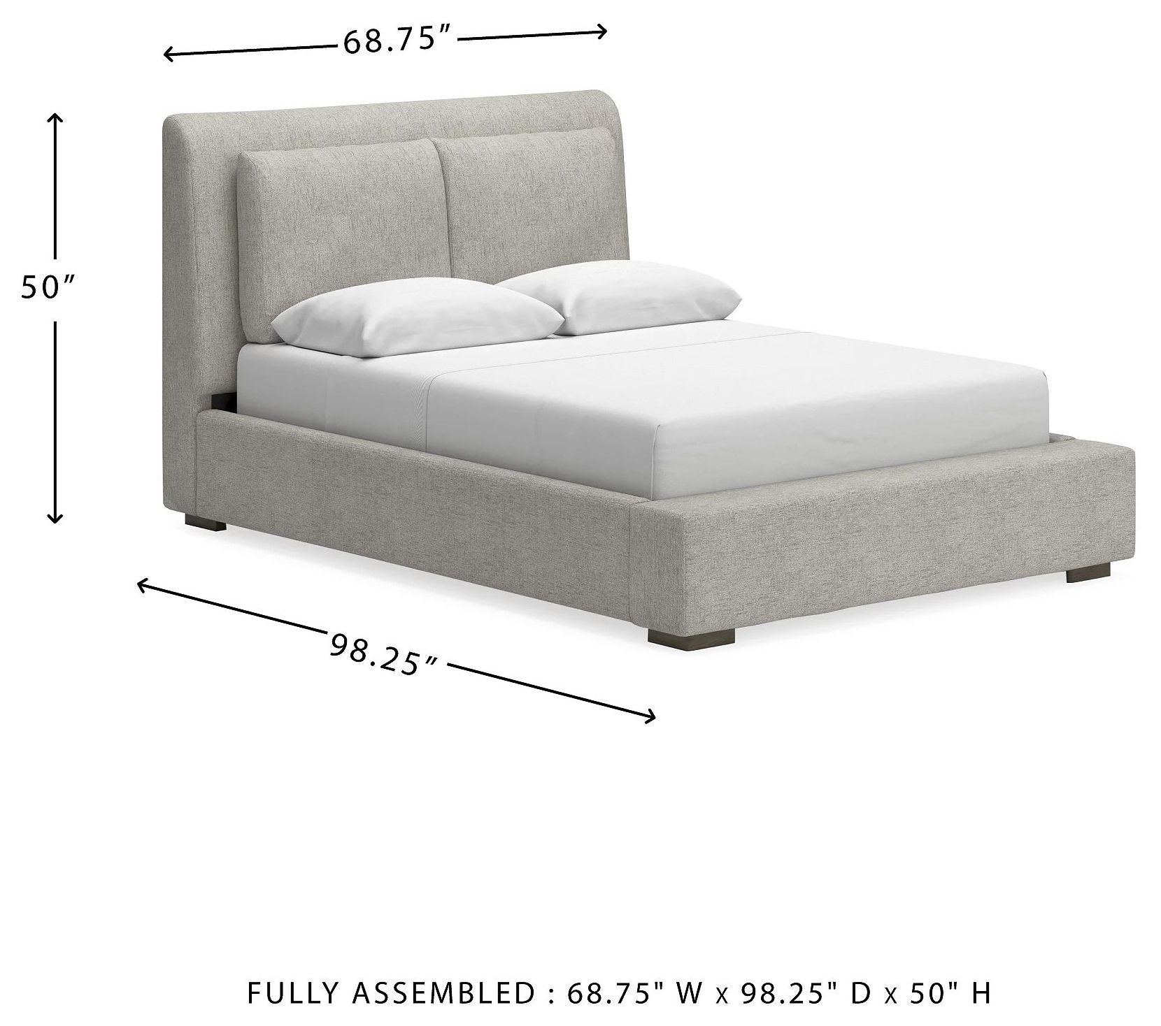 Cabalynn Light Brown Queen Upholstered Panel Bed
