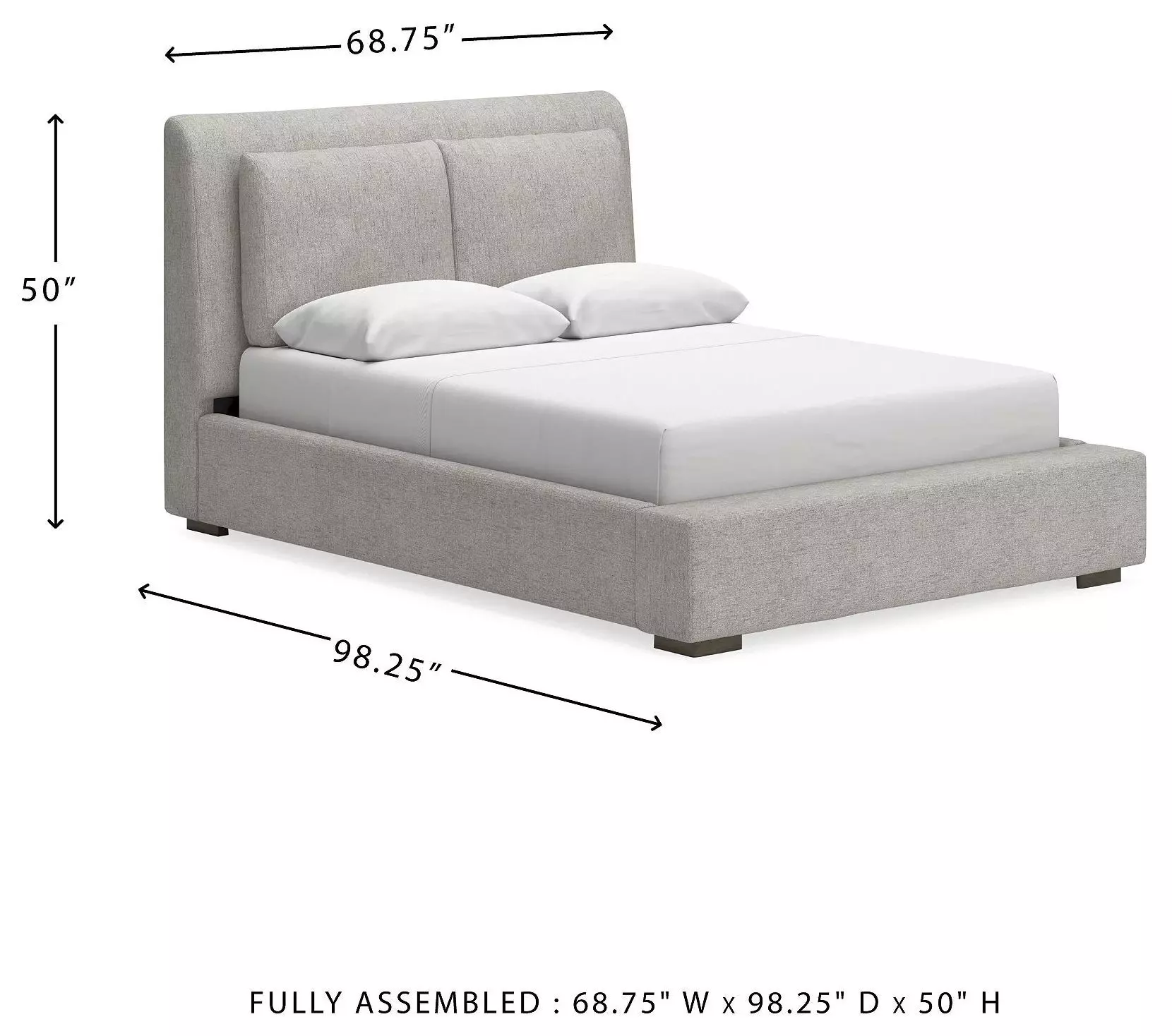 Cabalynn Light Brown Queen Upholstered Panel Bed