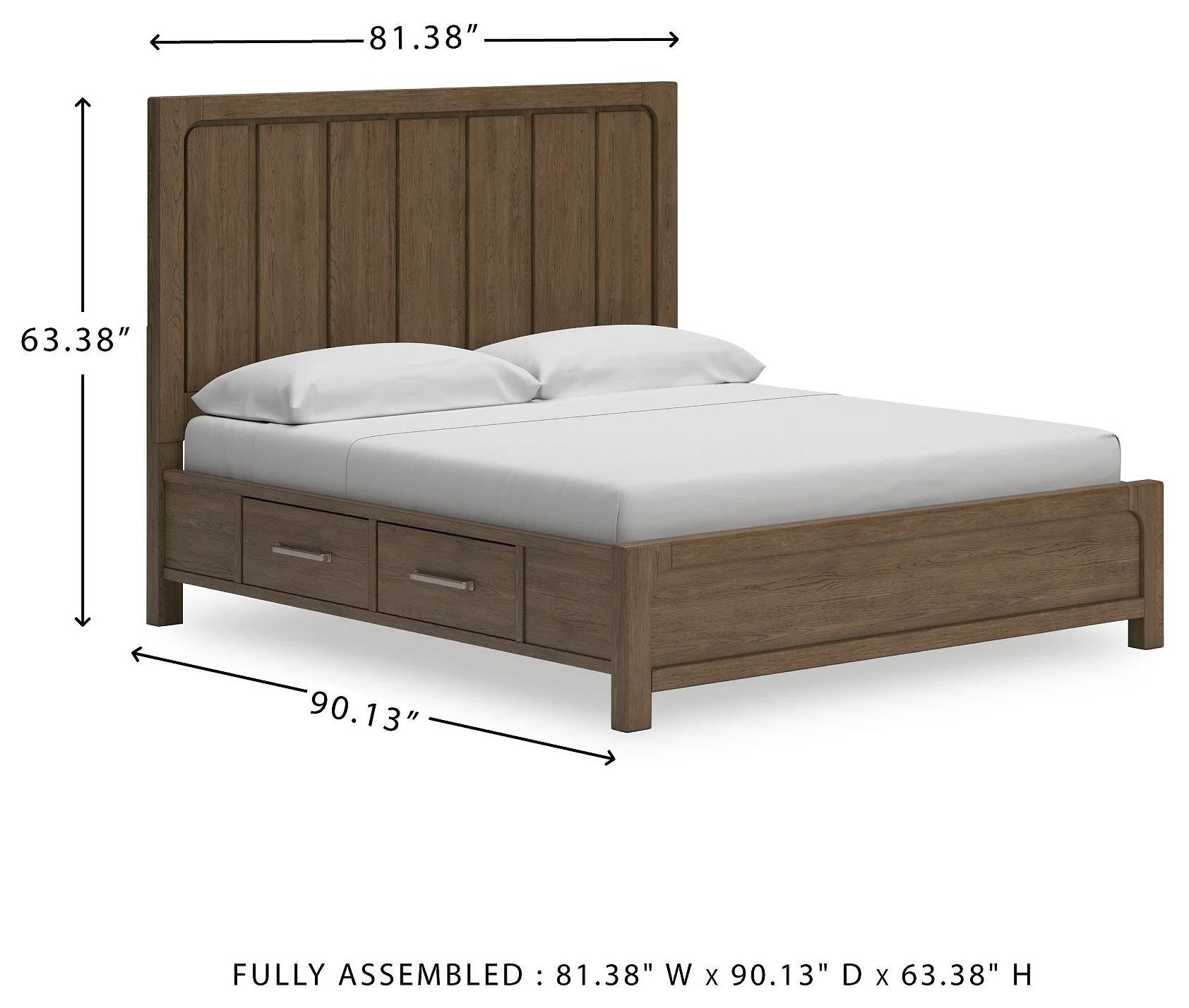 Cabalynn Light Brown California King Panel Storage Bed